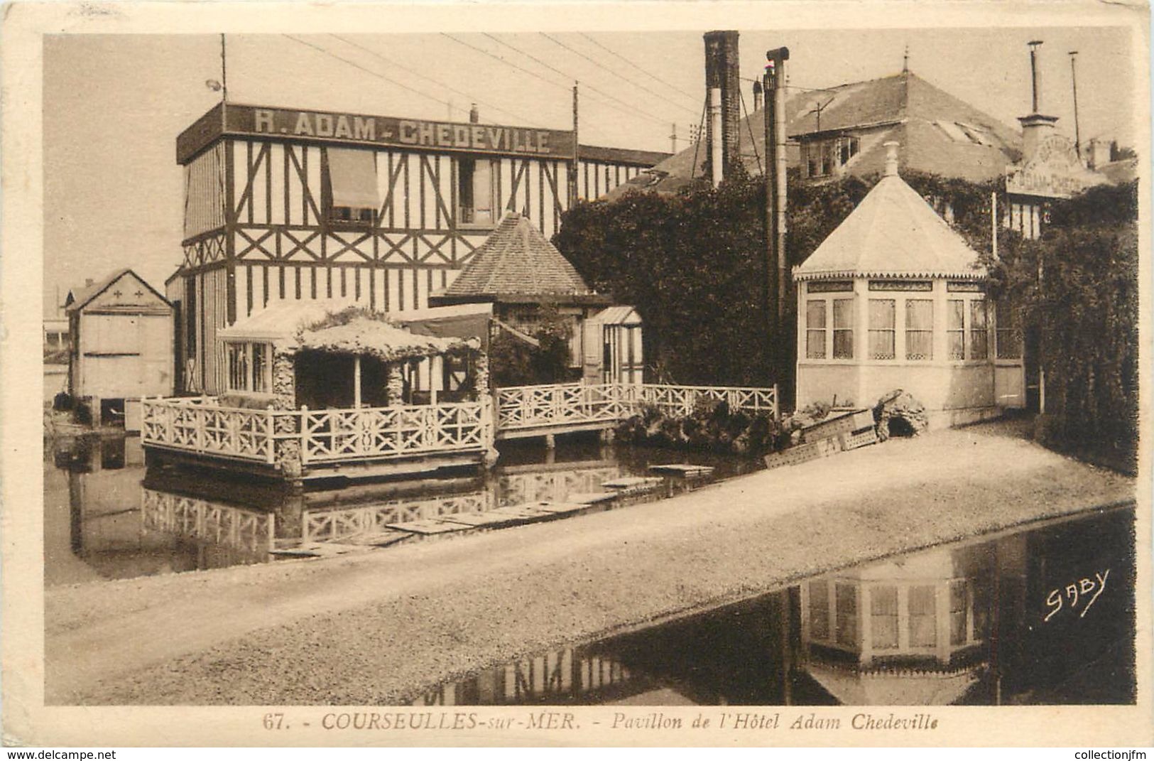 CPA FRANCE 14 "Courseulles Sur Mer, Pavillon De L'hôtel Adam Chedeville" - Courseulles-sur-Mer