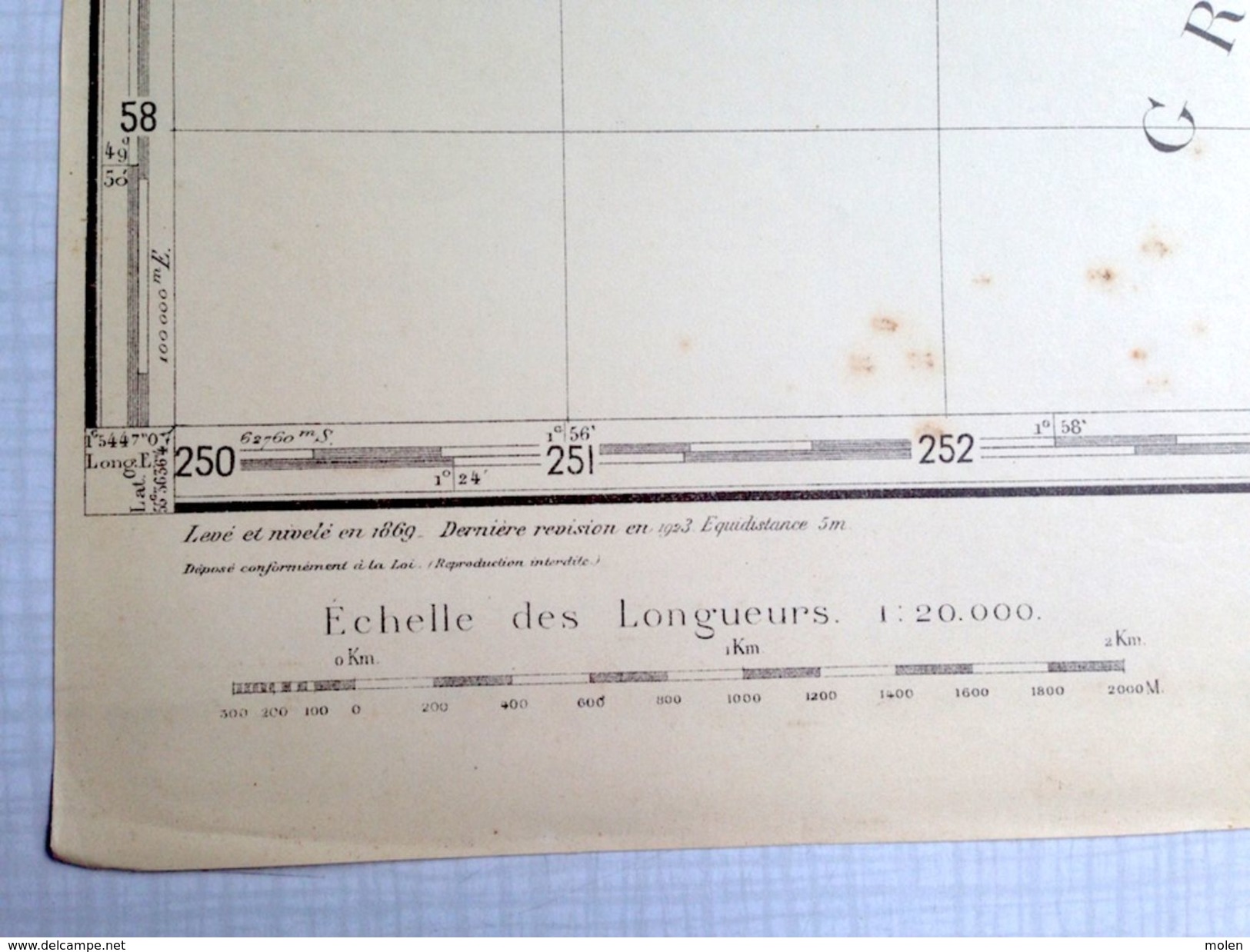 ANCIENNE CARTE MILITAIRE D ETAT MAJOR 65/8 De 1923 ROMELDANGE Fauvillers Tintange S778 - Fauvillers