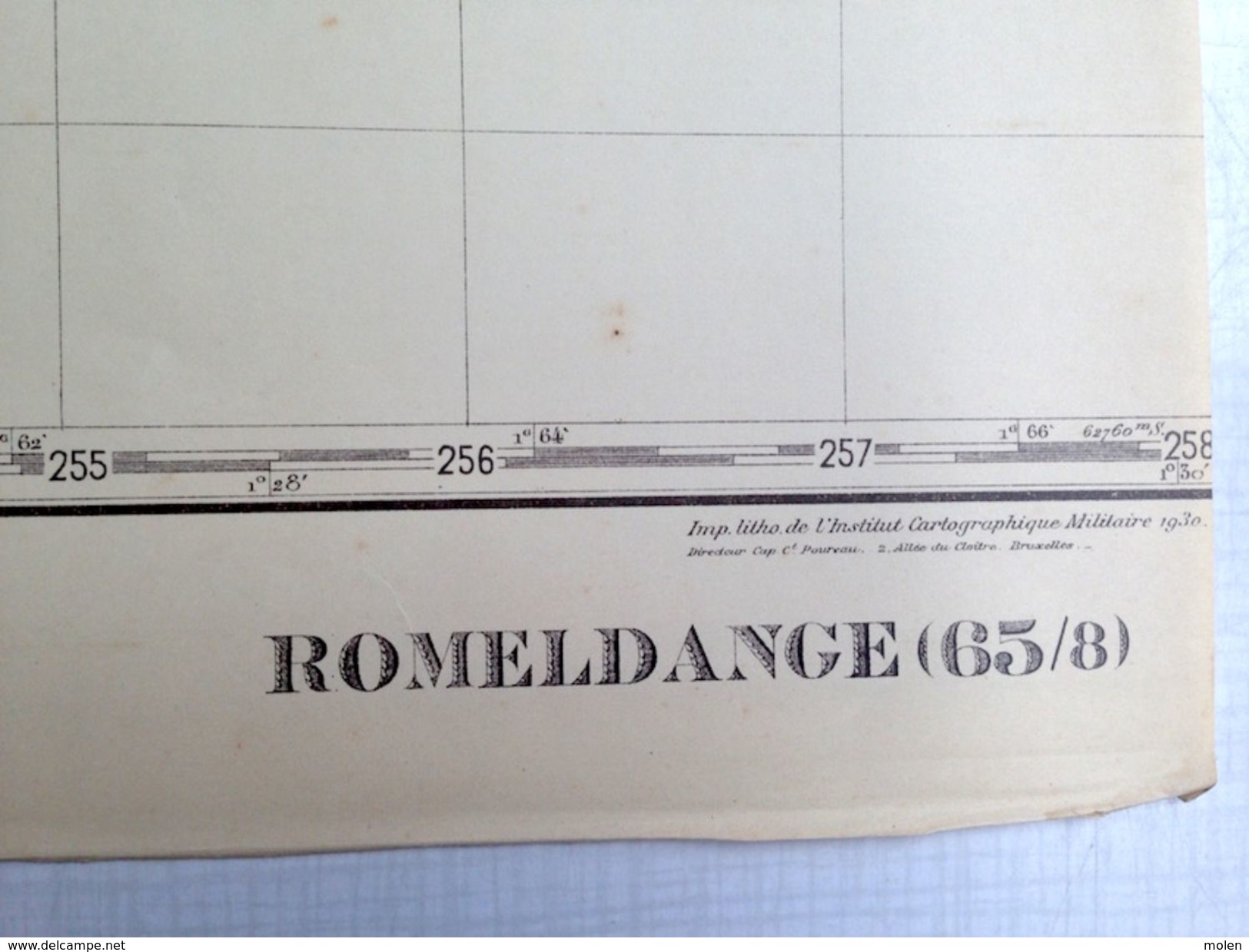 ANCIENNE CARTE MILITAIRE D ETAT MAJOR 65/8 De 1923 ROMELDANGE Fauvillers Tintange S778 - Fauvillers