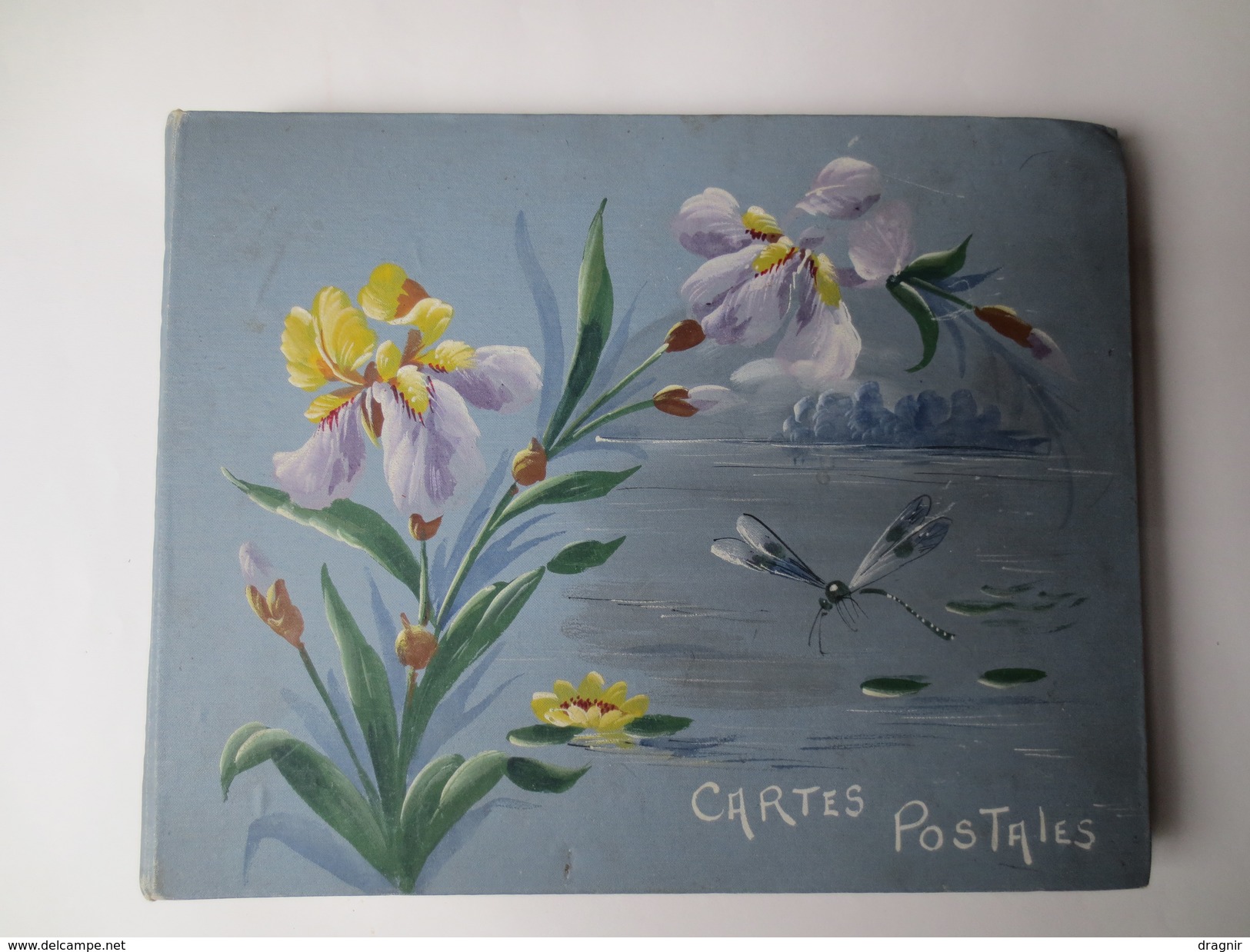 Album Ancien Pour Cartes Postales " Décor Iris Et Libellule " - Livres & Catalogues