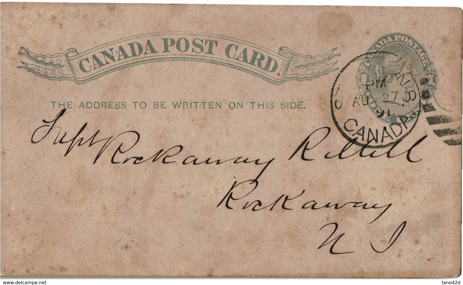 PUY15/1AM - CANADA EP CP AVEC REPIQUAGE CIRCULEE - 1860-1899 Regno Di Victoria