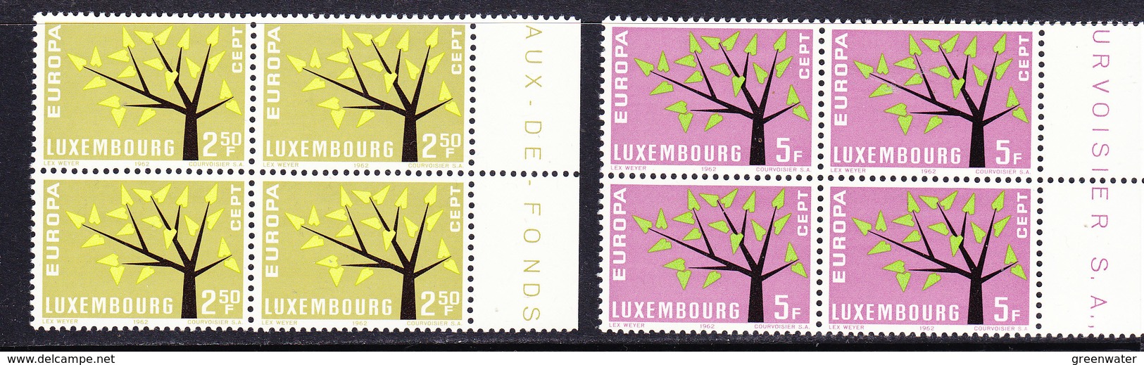 Europa Cept 1962 Luxemburg  2v Bl Of 4 ** Mnh (CO340A) - 1962