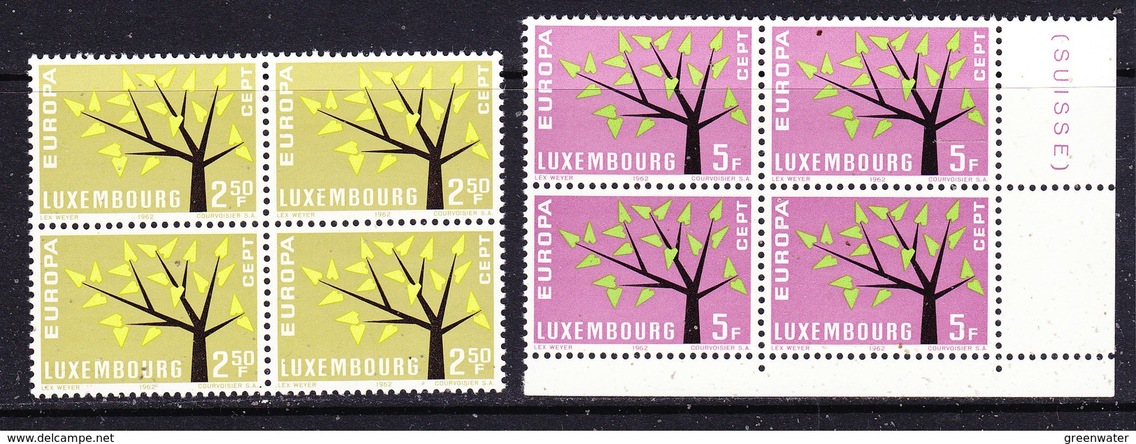 Europa Cept 1962 Luxemburg  2v Bl Of 4 ** Mnh (CO340C) - 1962