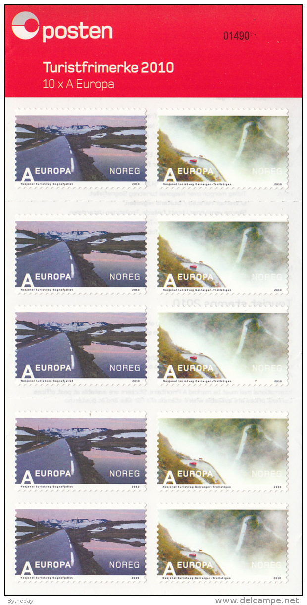 Norway 2010 Booklet 5 Each Of 2 A Europa: Sognefjellet, Trollstigen - Tourism - Unused Stamps