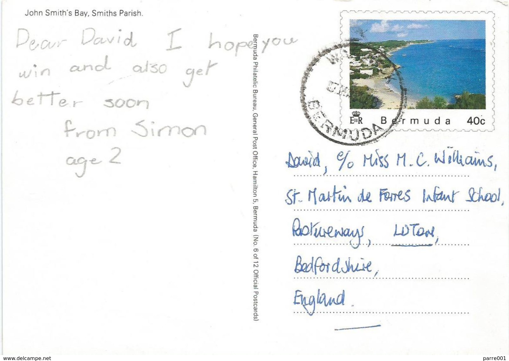 Bermuda 1988 Warwick John Smith's Bay Official Postcard No. 5 Of 12 - Bermudas