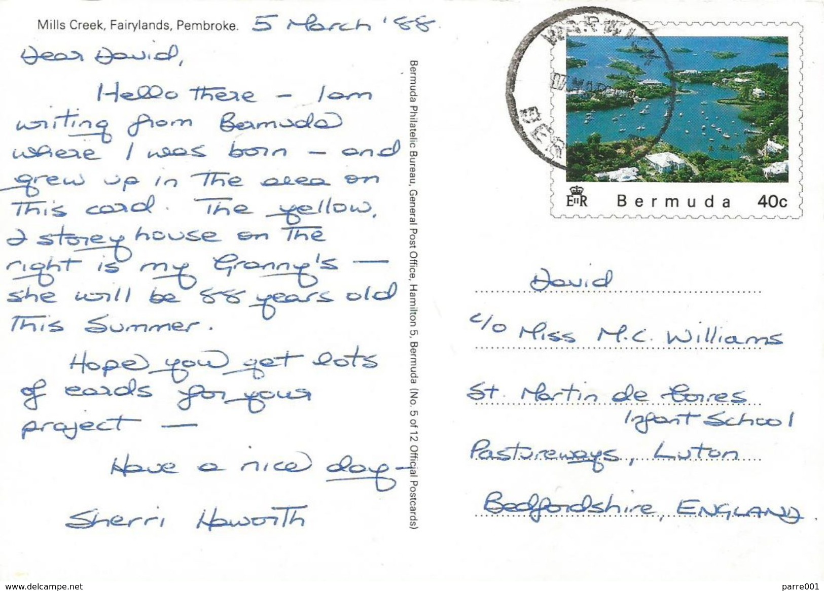 Bermuda 1988 Warwick Mills Creek Official Postcard No. 6 Of 12 - Bermuda