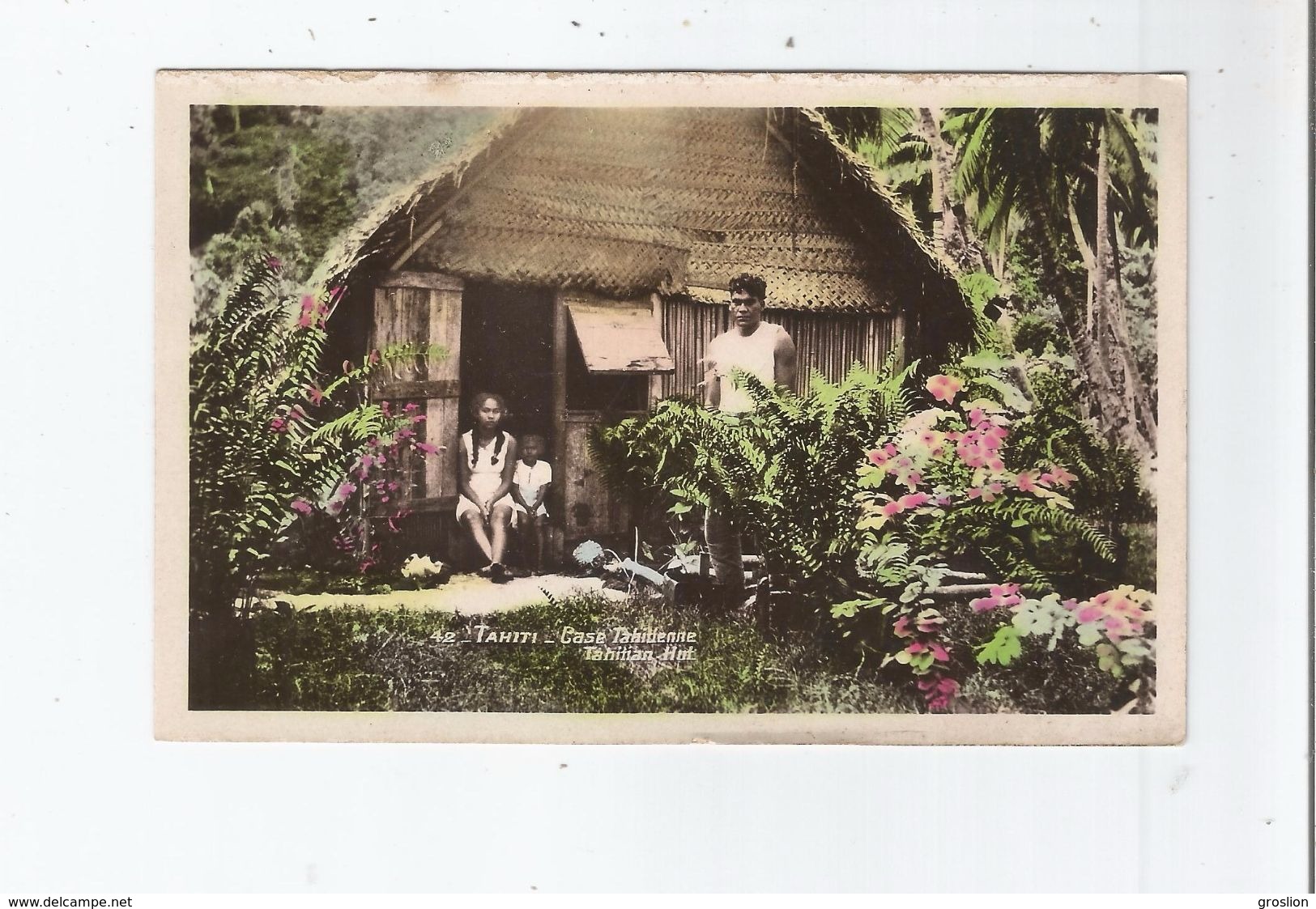 TAHITI 42 CASE TAHITIENNE . TAHITIAN HUT (FAMILLE) - Polynésie Française