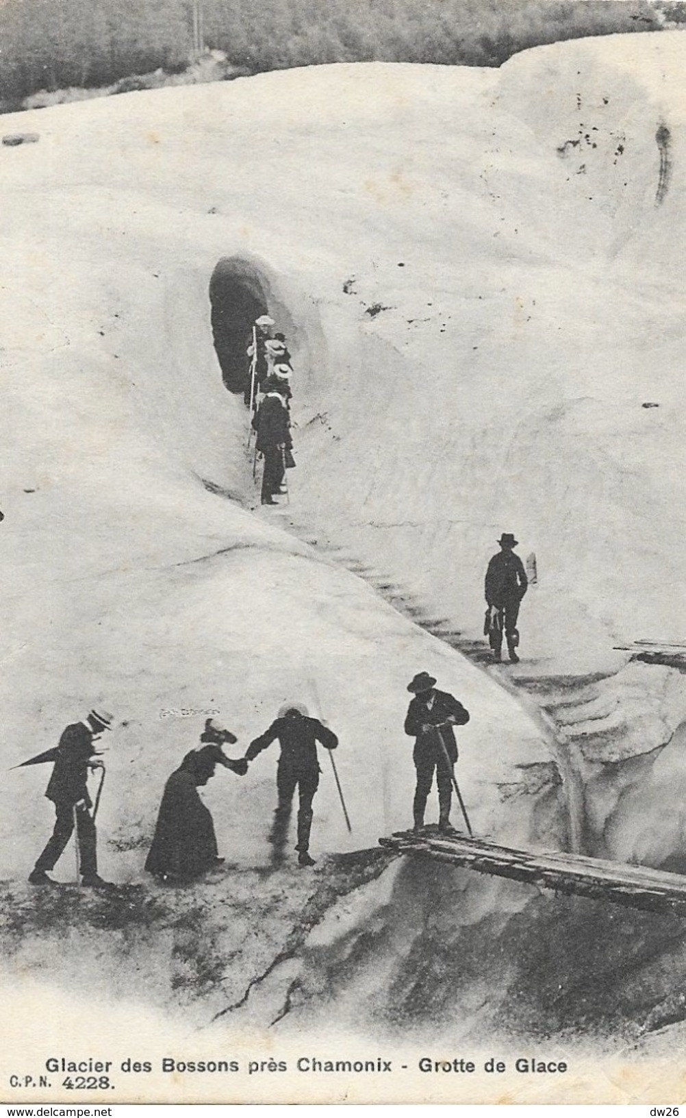 Alpinisme  Glacier Des Bossons Près Chamonix: Grotte De Glace - Carte C.P.N. N° 4228 - Mountaineering, Alpinism