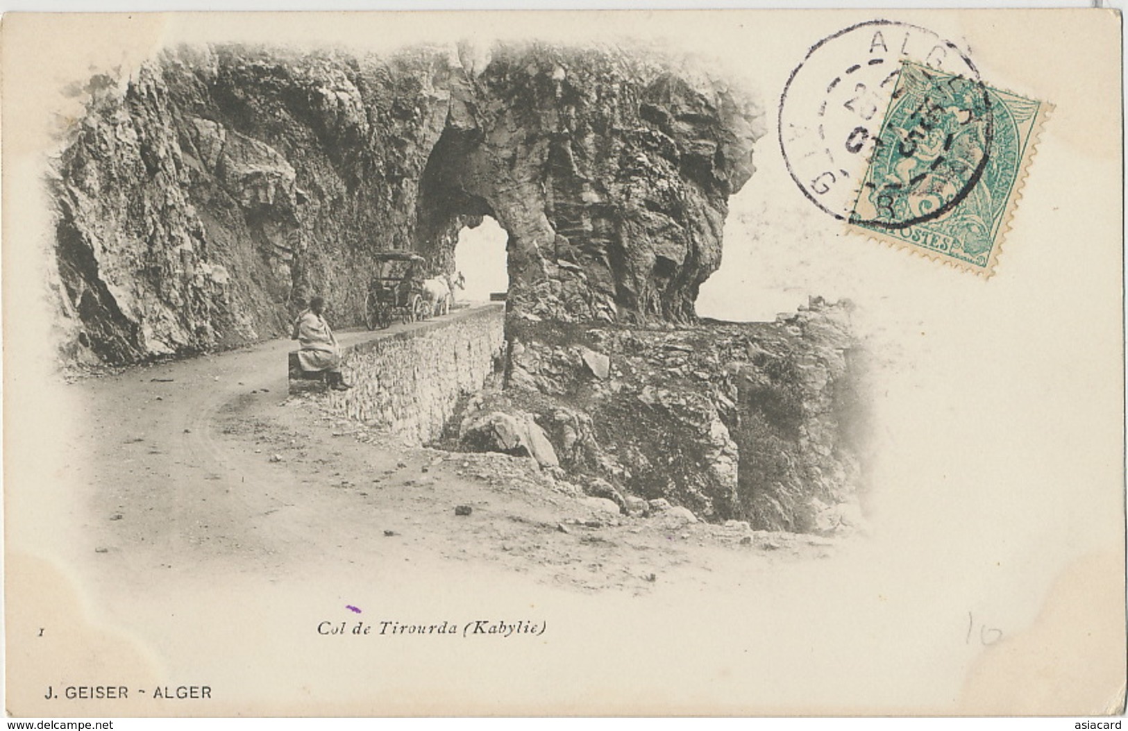 Kabylie Col De Tirourda Edit J. Geiser  Vers Gourdon Lot 1906 Attelage Diligence - Altri & Non Classificati