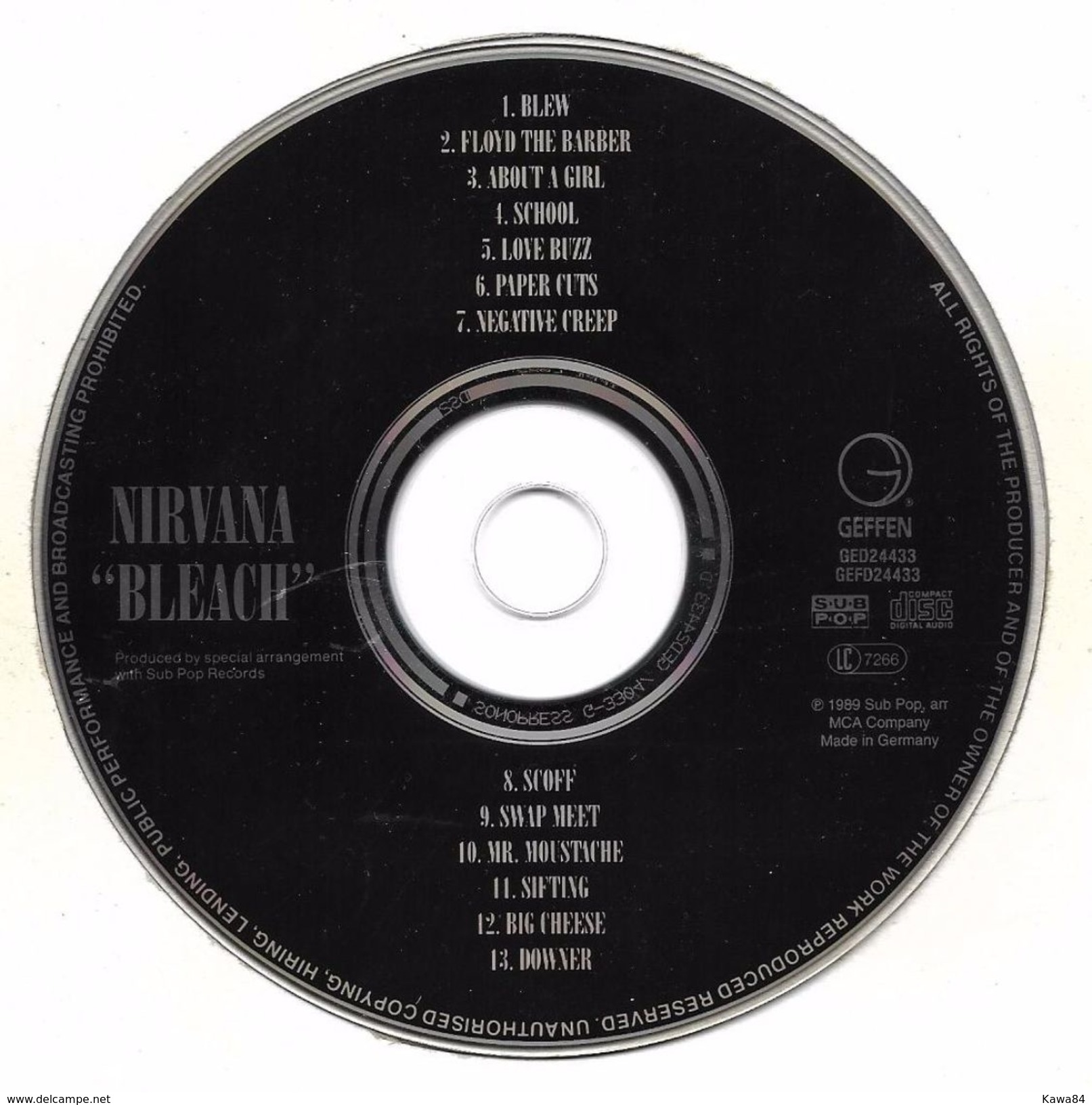 CD  Nirvana  "  Bleach  "  Allemagne - Rock