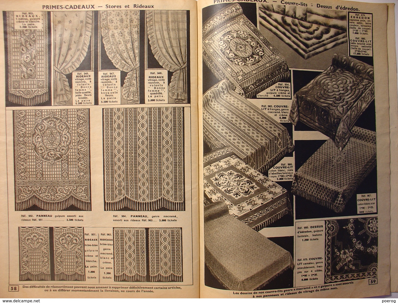 CATALOGUE - ECONOMATS DU CENTRE - 1937 / 1938 - MERCERIE MENAGE PRIMES très nombreuses illustrations