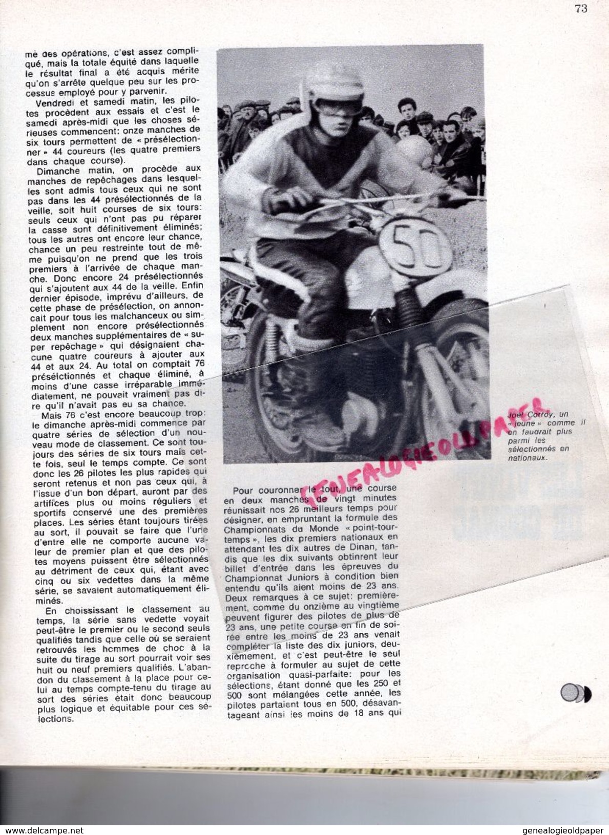 REVUE MOTO CYCLISME-BULTACO-METRALLA-NORTON 750-SUISSE PAYERNE  HUSQVARNA-SUZUKI JOEL ROBERT-COGNAC-DINAN-ANGEL NIETO