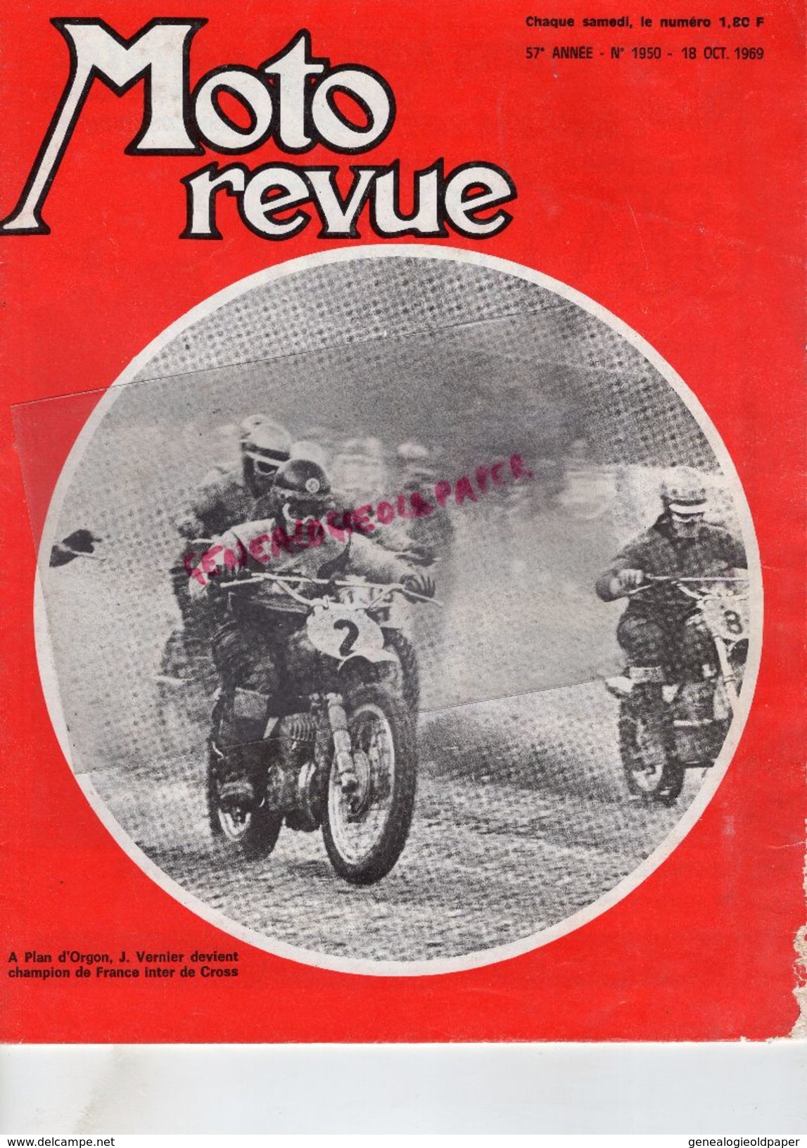 MOTO REVUE N° 1950- OCT.1969-J.VERNIER CROSS A PLAN D' ORGON-125 MOTOBECANE-350 DUCATI-JAWA CROSS-CLAUDE THOMAS GARMISCH - Motorfietsen