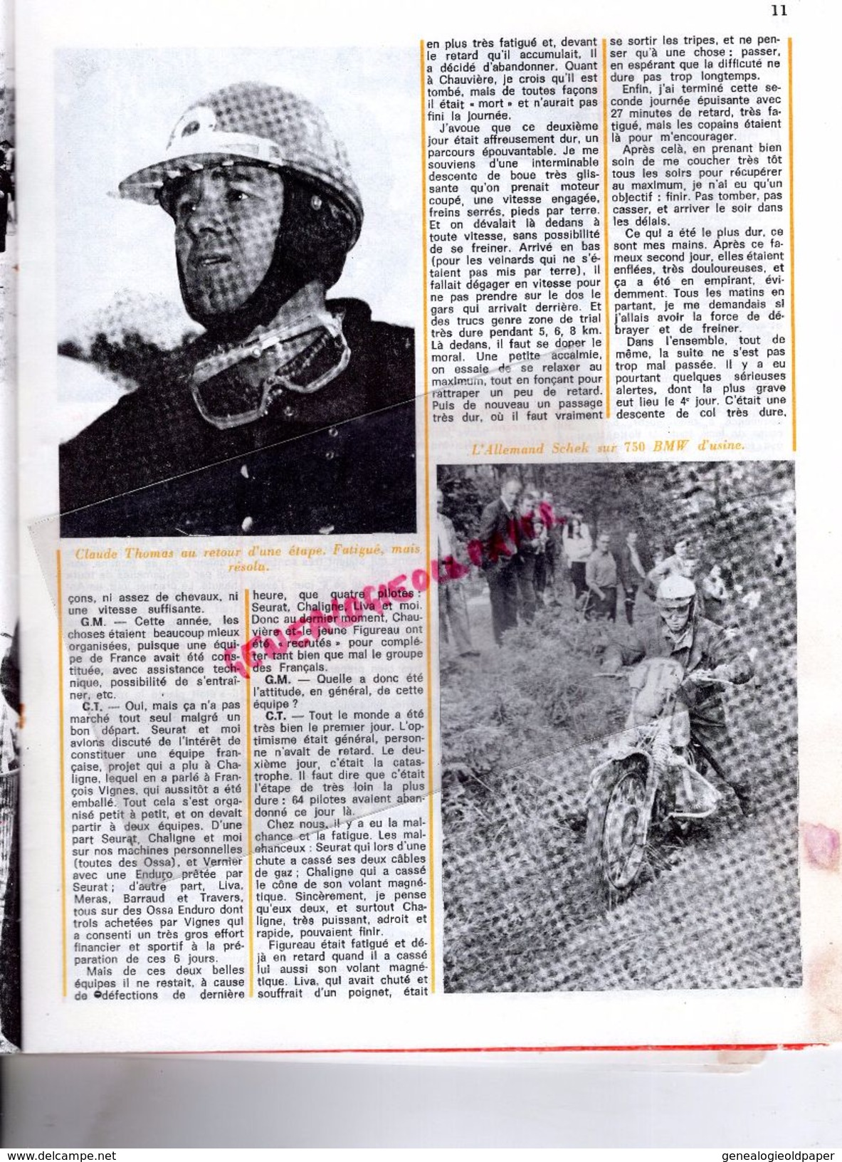 MOTO REVUE N° 1950- OCT.1969-J.VERNIER CROSS A PLAN D' ORGON-125 MOTOBECANE-350 DUCATI-JAWA CROSS-CLAUDE THOMAS GARMISCH