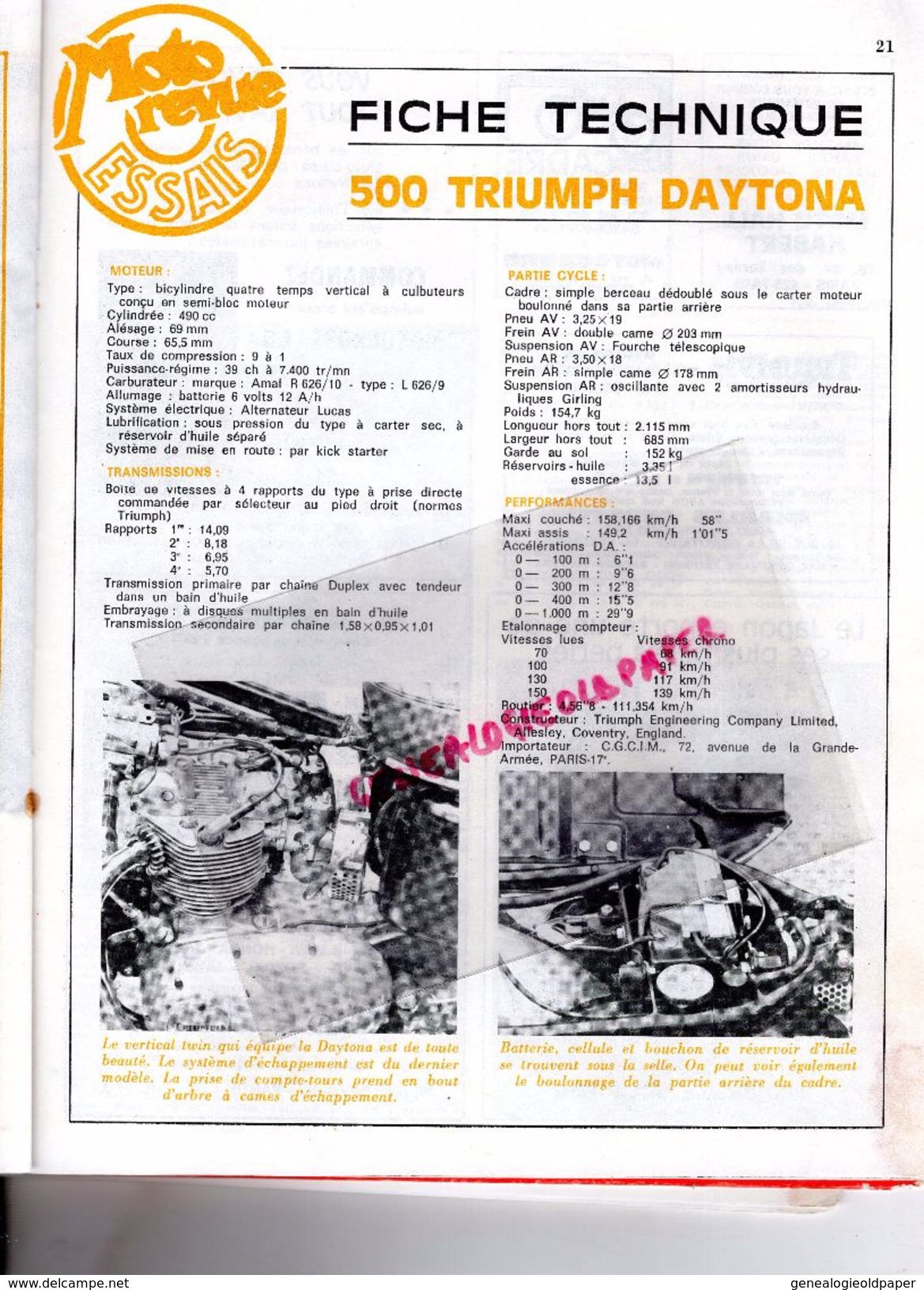 MOTO REVUE N° 1950- OCT.1969-J.VERNIER CROSS A PLAN D' ORGON-125 MOTOBECANE-350 DUCATI-JAWA CROSS-CLAUDE THOMAS GARMISCH