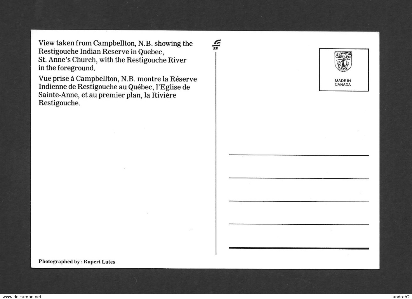 CAMPBELLTON - NOUVEAU BRUNSWICK - VUE PRISE DE CAMPBELLTON MOTRELA R.SERVE INDIENNE RESTIGOUGE ET L'ÉGLISE STE ANNE - Autres & Non Classés