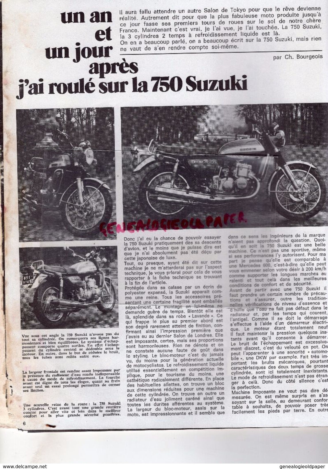 MOTO REVUE N° 2050- DEC. 1971- 750 SUZUKI A PARIS-AERMACCHI 350-SALON MILAN-HONDA CROSS-CH. BOURGEOIS-KAWASAKI - Motorfietsen