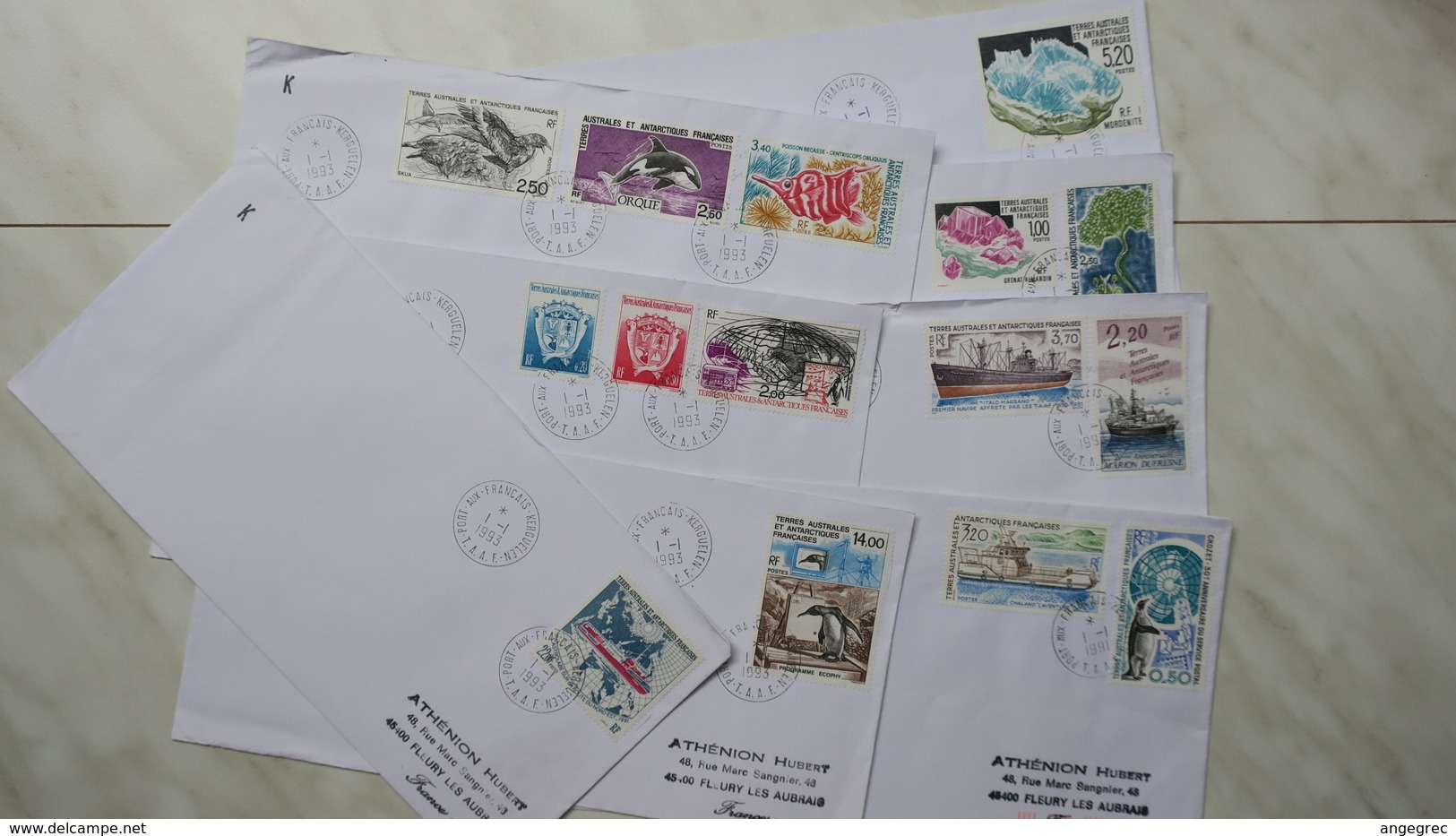 TAAF  Lot De 8 Lettre En Du Port-Aux-Français-Kerguelen  Des Années 1991-1993   Oblitéré - Used Stamps