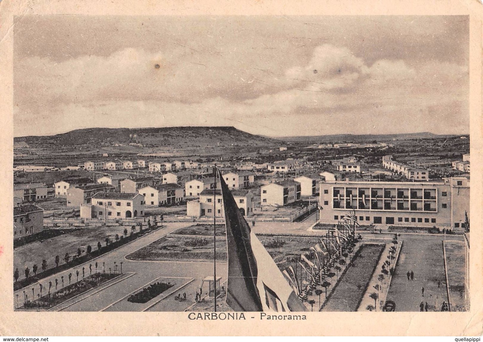 D6229 "CARBONIA - PANORAMA"  ANIMATA. CART SPED 1948 - Carbonia