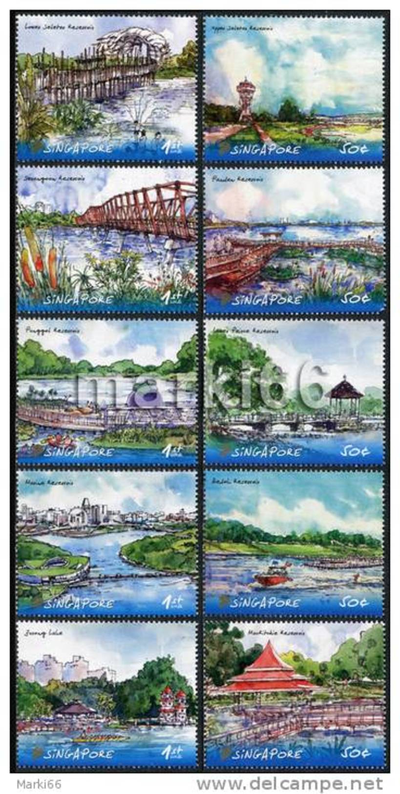 Singapore - 2012 - Reservoirs Of Singapore - Mint Stamp Set - Singapur (1959-...)