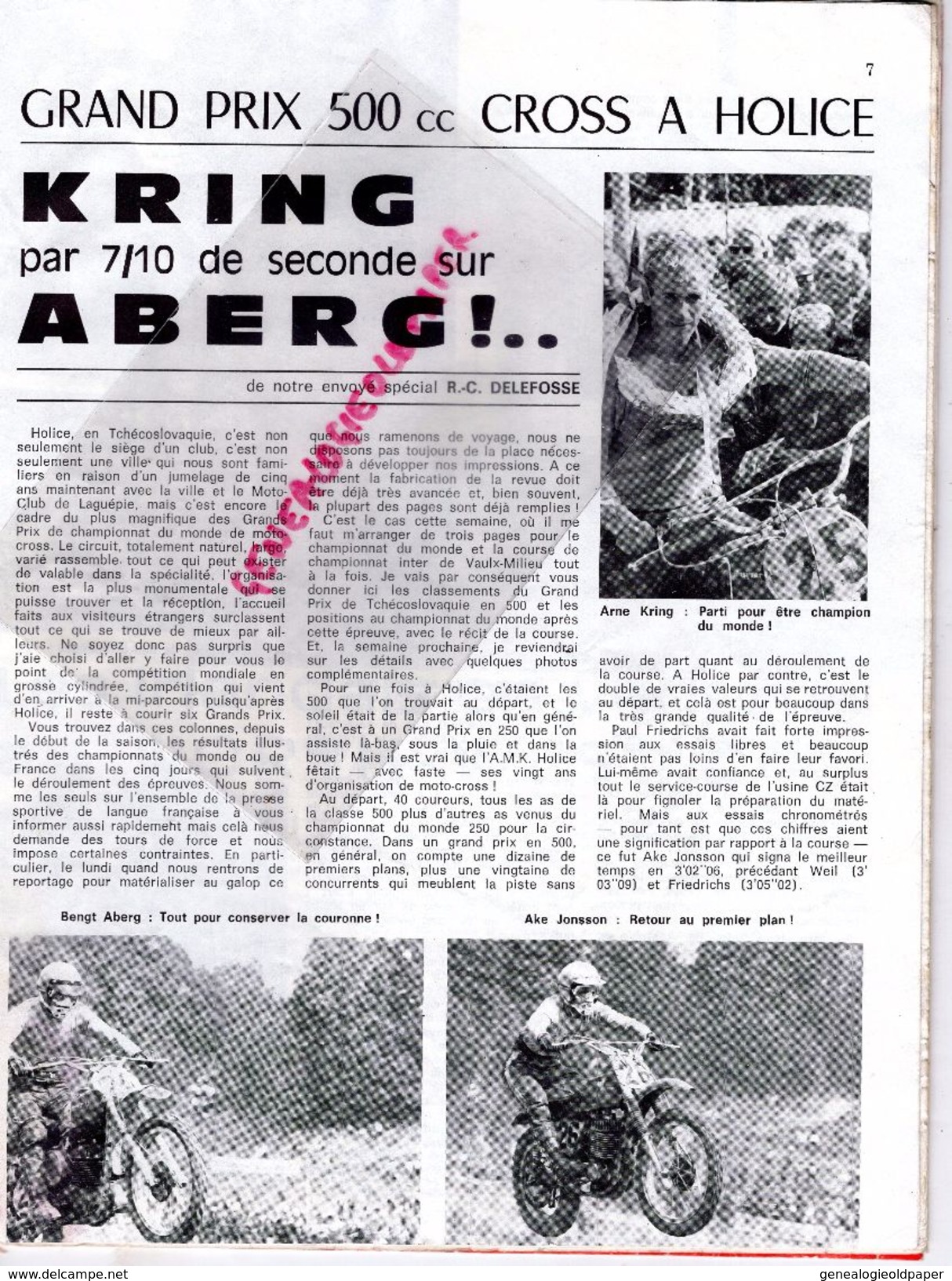 MOTO REVUE N° 1985-JUIN 1970-CROSS HOLICE TCHECOSLOVAQUIE-NORTH WEST 200-MAGNY COURS-125 MOTOBECANE-ARNE KRING-ABERG- - Motorrad