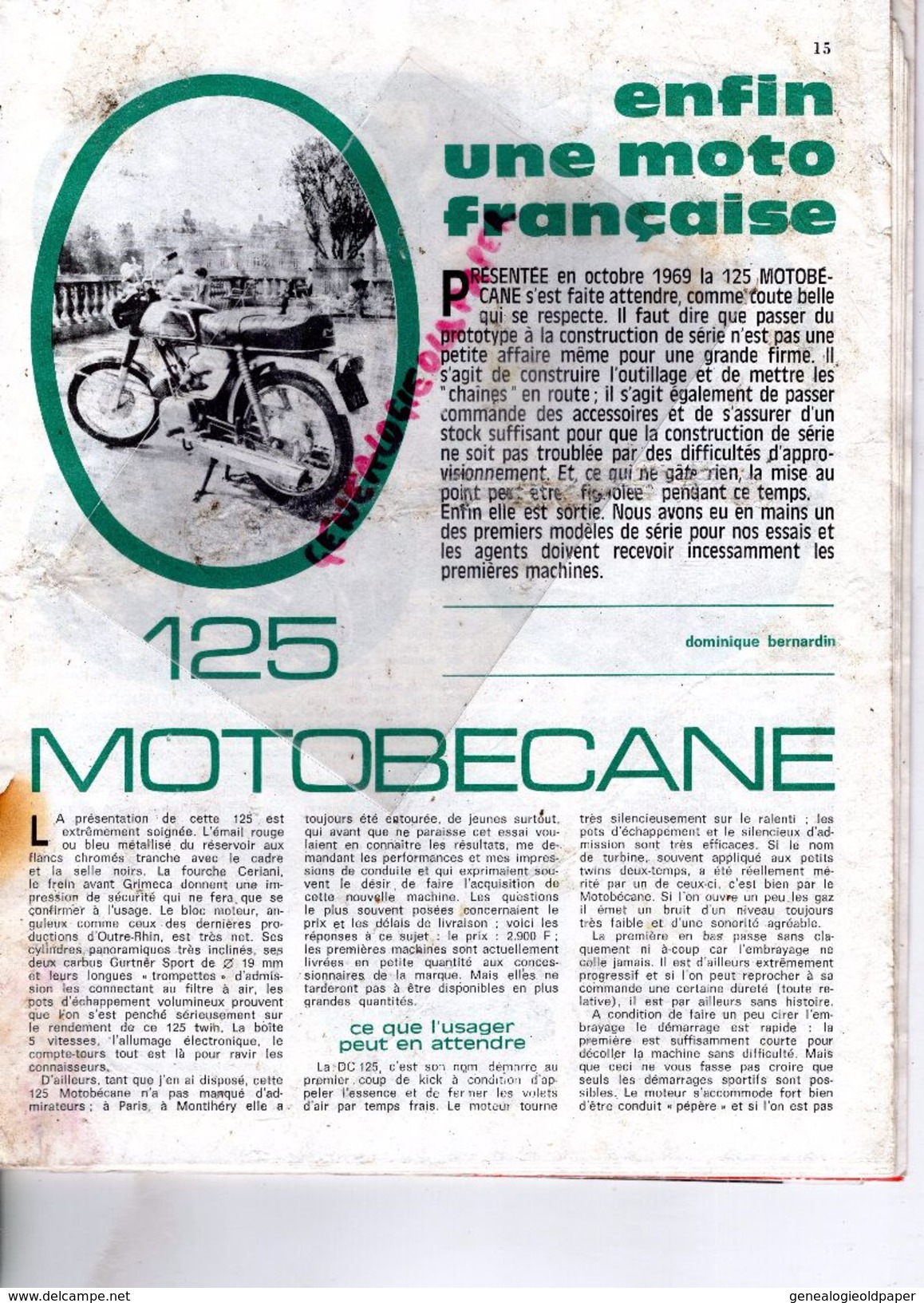 MOTO REVUE N° 1985-JUIN 1970-CROSS HOLICE TCHECOSLOVAQUIE-NORTH WEST 200-MAGNY COURS-125 MOTOBECANE-ARNE KRING-ABERG-