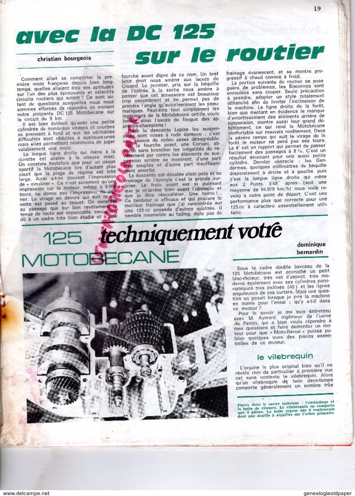 MOTO REVUE N° 1985-JUIN 1970-CROSS HOLICE TCHECOSLOVAQUIE-NORTH WEST 200-MAGNY COURS-125 MOTOBECANE-ARNE KRING-ABERG-