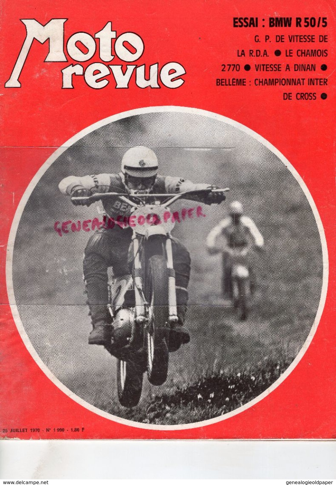 MOTO REVUE N° 1990- JUILLET 1970-BMW OSAKA-TOERSEN-AGO PASOLINI ALLEMAGNE EST-CHAMOIS 2770-DINAN-BELLEME CROSS-NORTON- - Motorrad