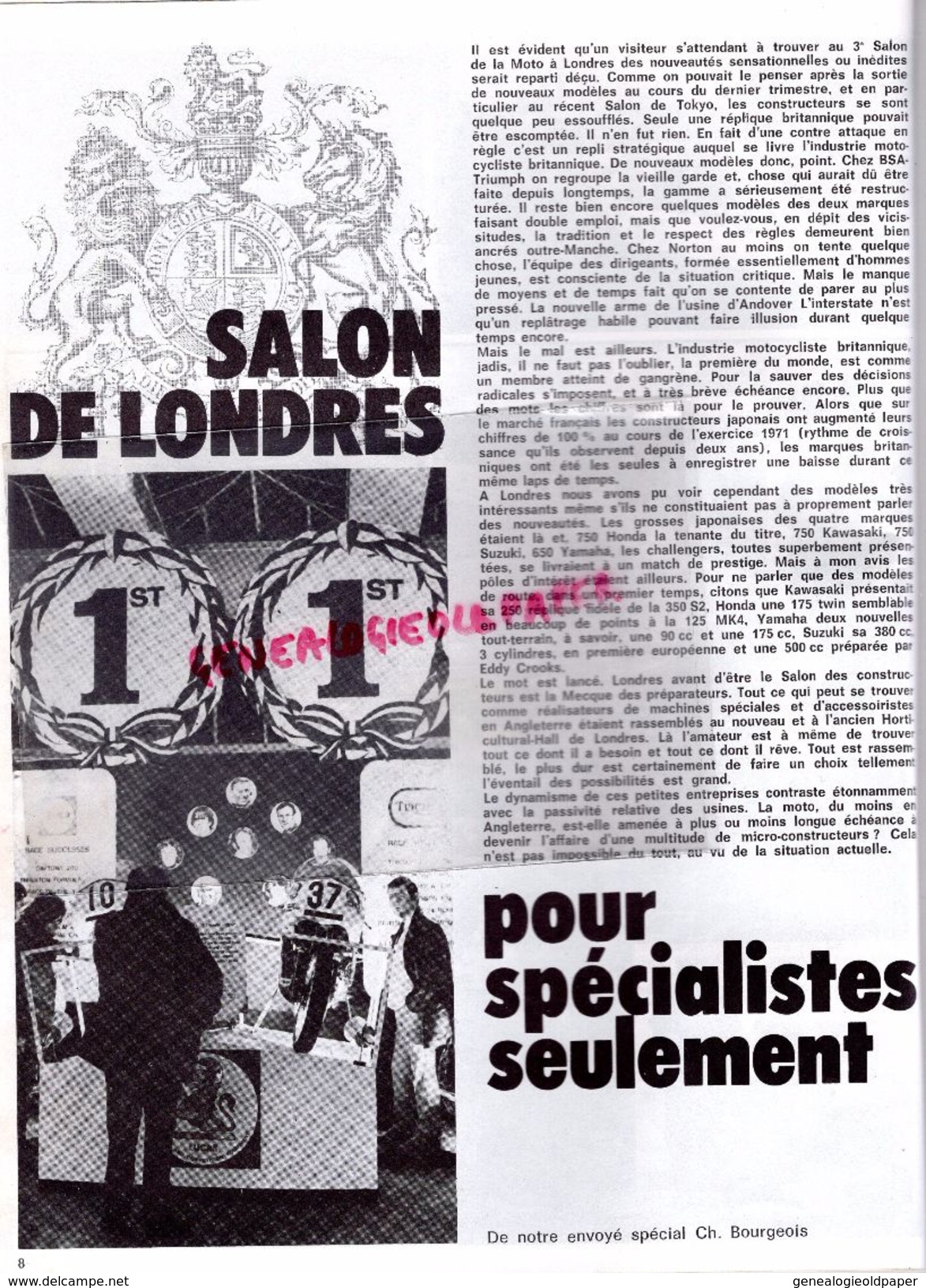 MOTO REVUE N° 2059-JANVIER 1972-NURBURGRING-SALON LONDRES-GRENOBLE-500 GP LINTO-BOTTES ANNIC A LAGUEPIE - Motorrad