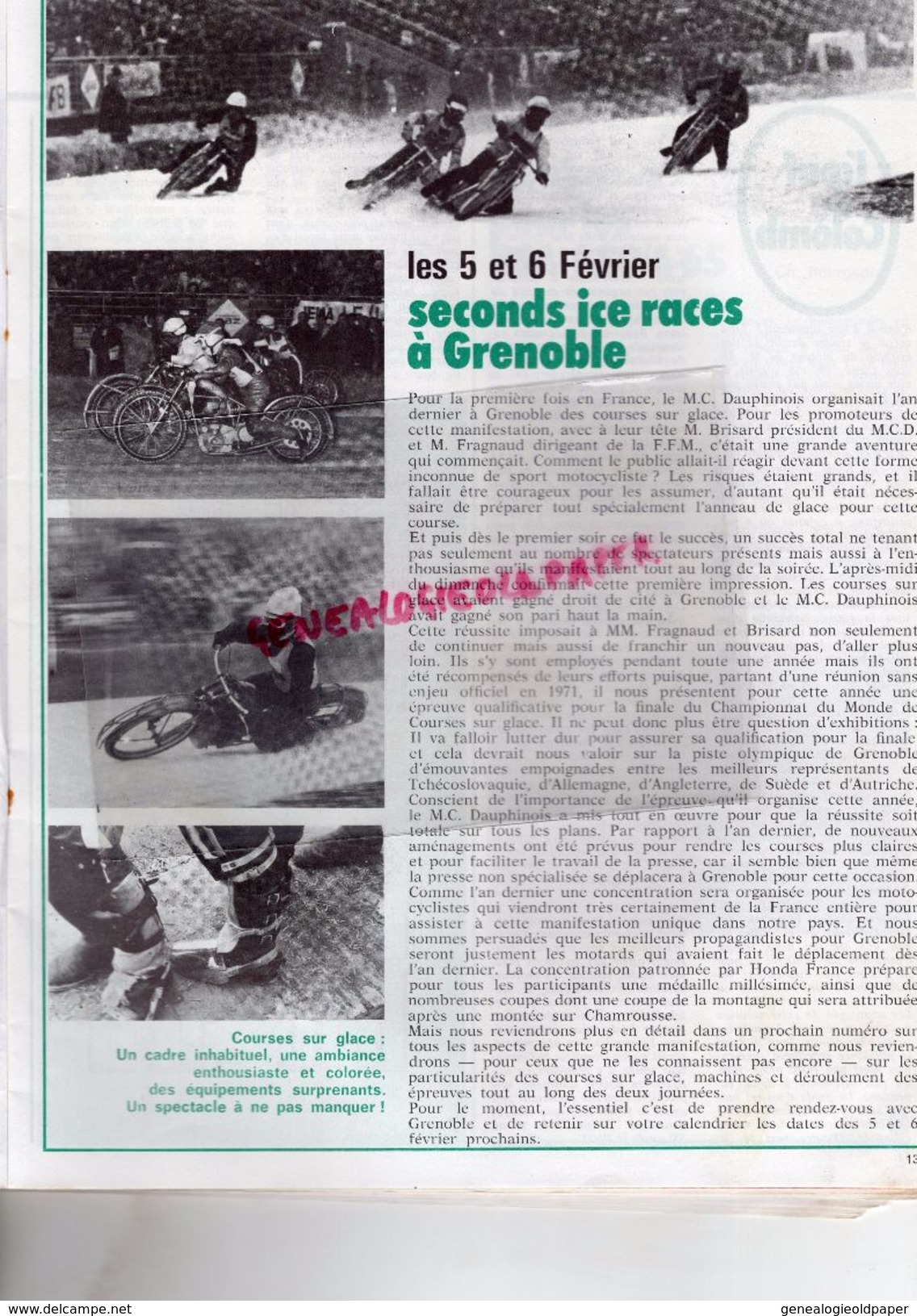 MOTO REVUE N° 2059-JANVIER 1972-NURBURGRING-SALON LONDRES-GRENOBLE-500 GP LINTO-BOTTES ANNIC A LAGUEPIE