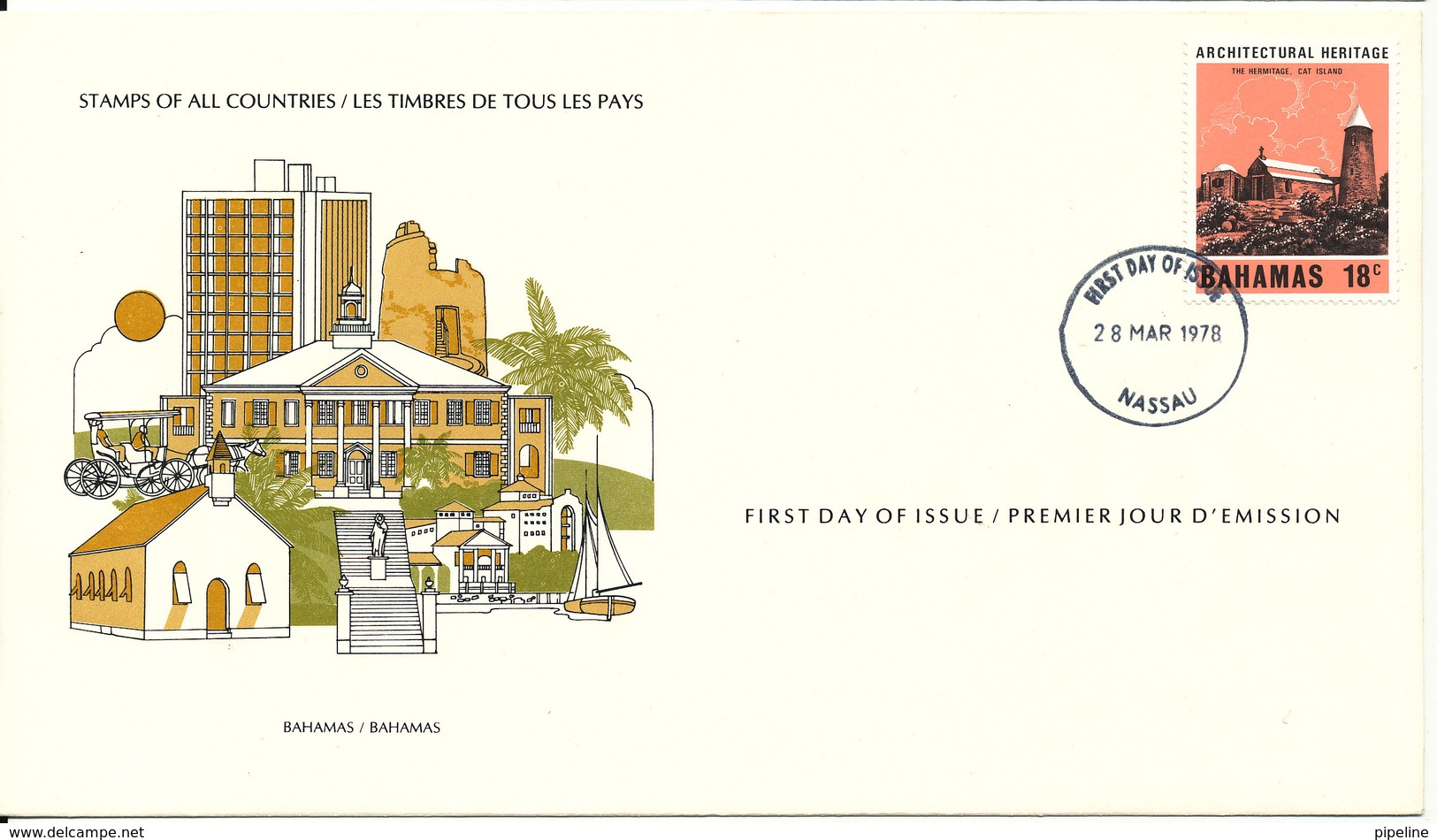 Bahamas FDC 28-3-1978 Architectural Heritage With Cachet - Bahamas (1973-...)