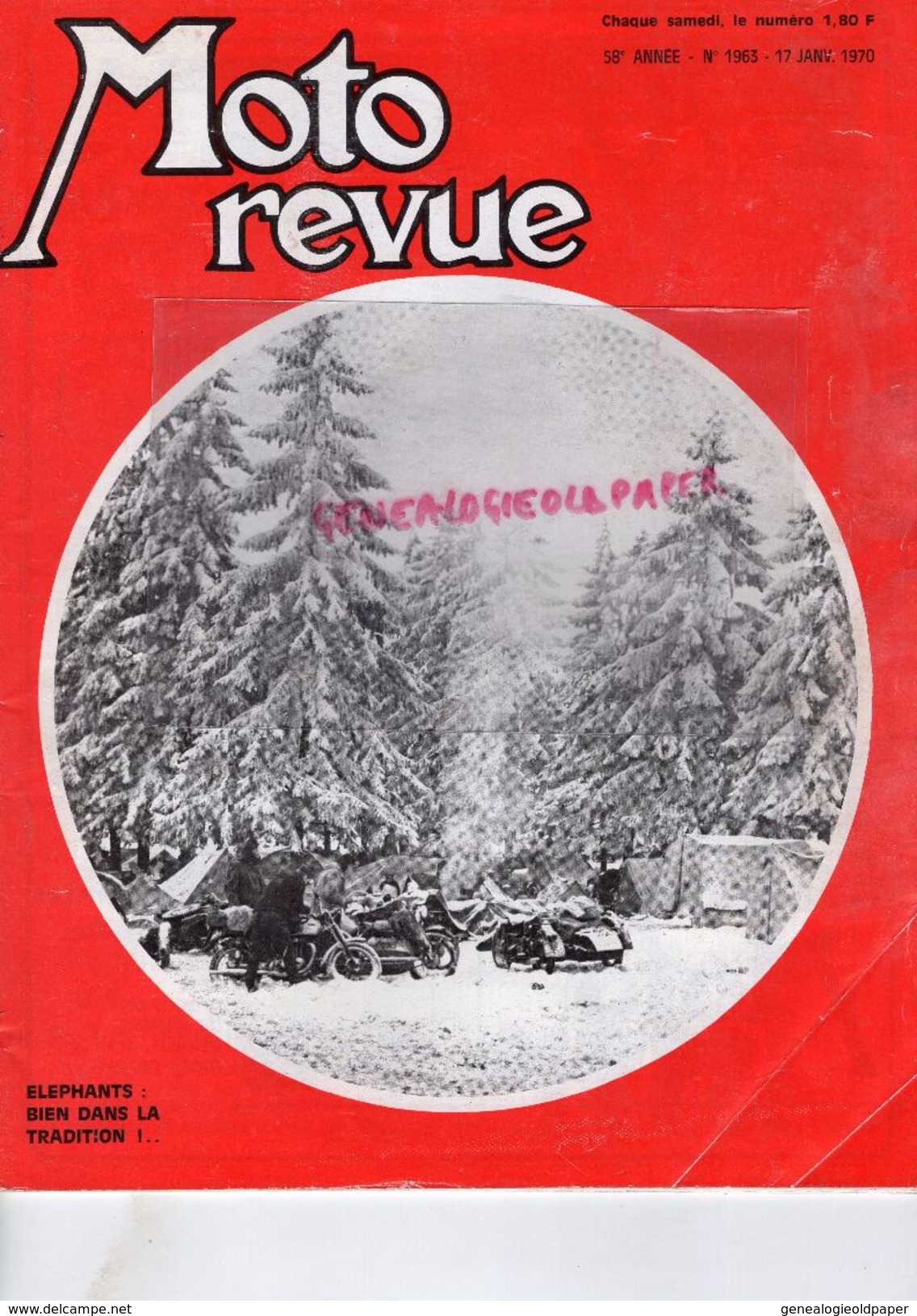 MOTO REVUE N° 1963-JANVIER 1970-ELEPHANTS NURBURGRING-DUCATI CH. BOURGEOIS-1000 VINCENT BLACK LIGHTNING-LOUBET CHANCENAY - Moto