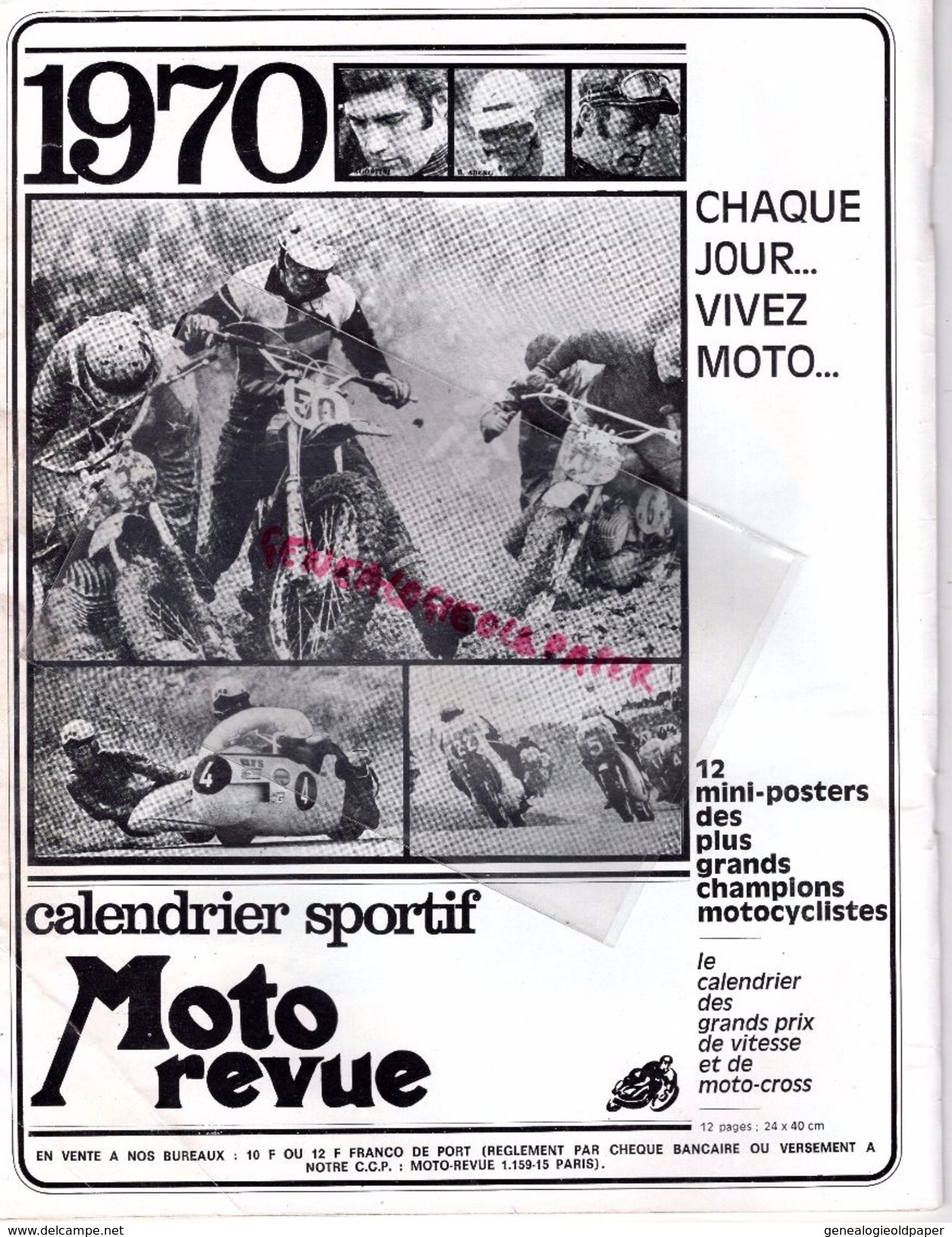 MOTO REVUE N° 1963-JANVIER 1970-ELEPHANTS NURBURGRING-DUCATI CH. BOURGEOIS-1000 VINCENT BLACK LIGHTNING-LOUBET CHANCENAY - Motorfietsen