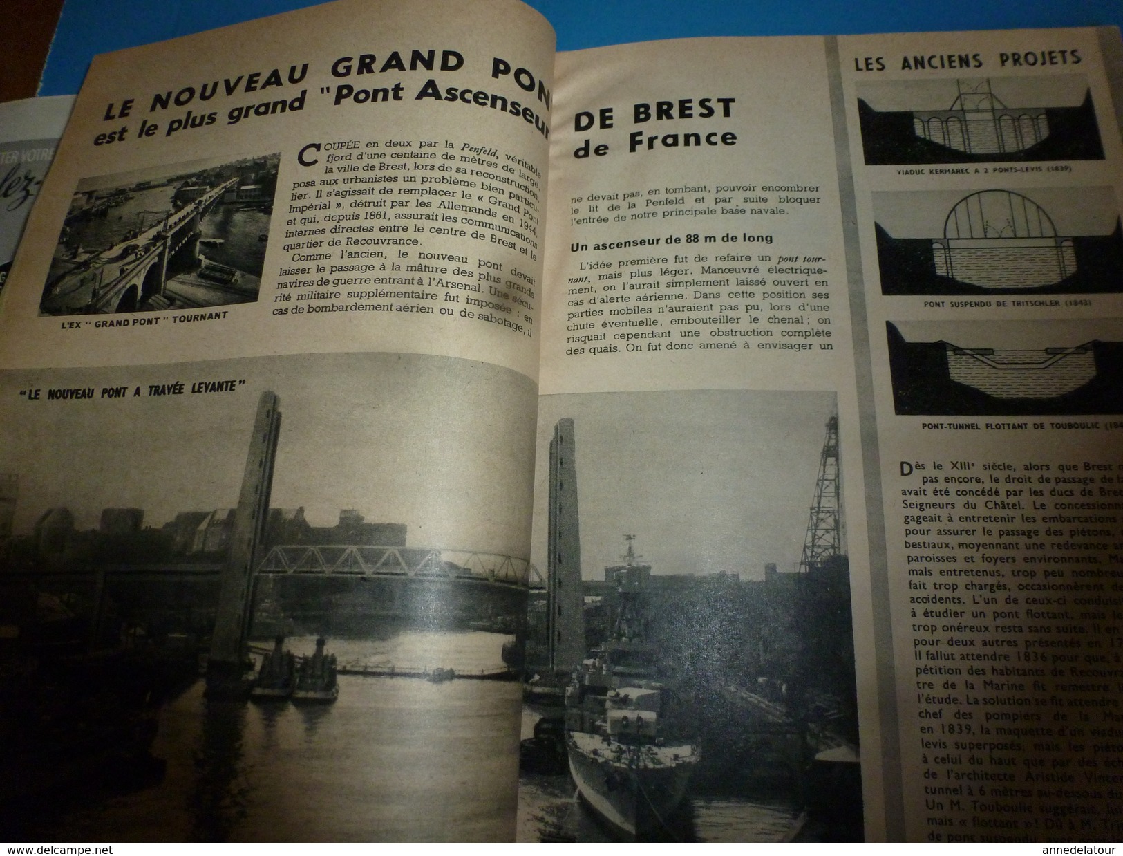 1954 SCIENCE Et VIE  N° 446--> Le Grand-pont De BREST;Le YAOURT Est Vivant; Une Algue Ensanglante Les Lacs Suisses;etc - Science