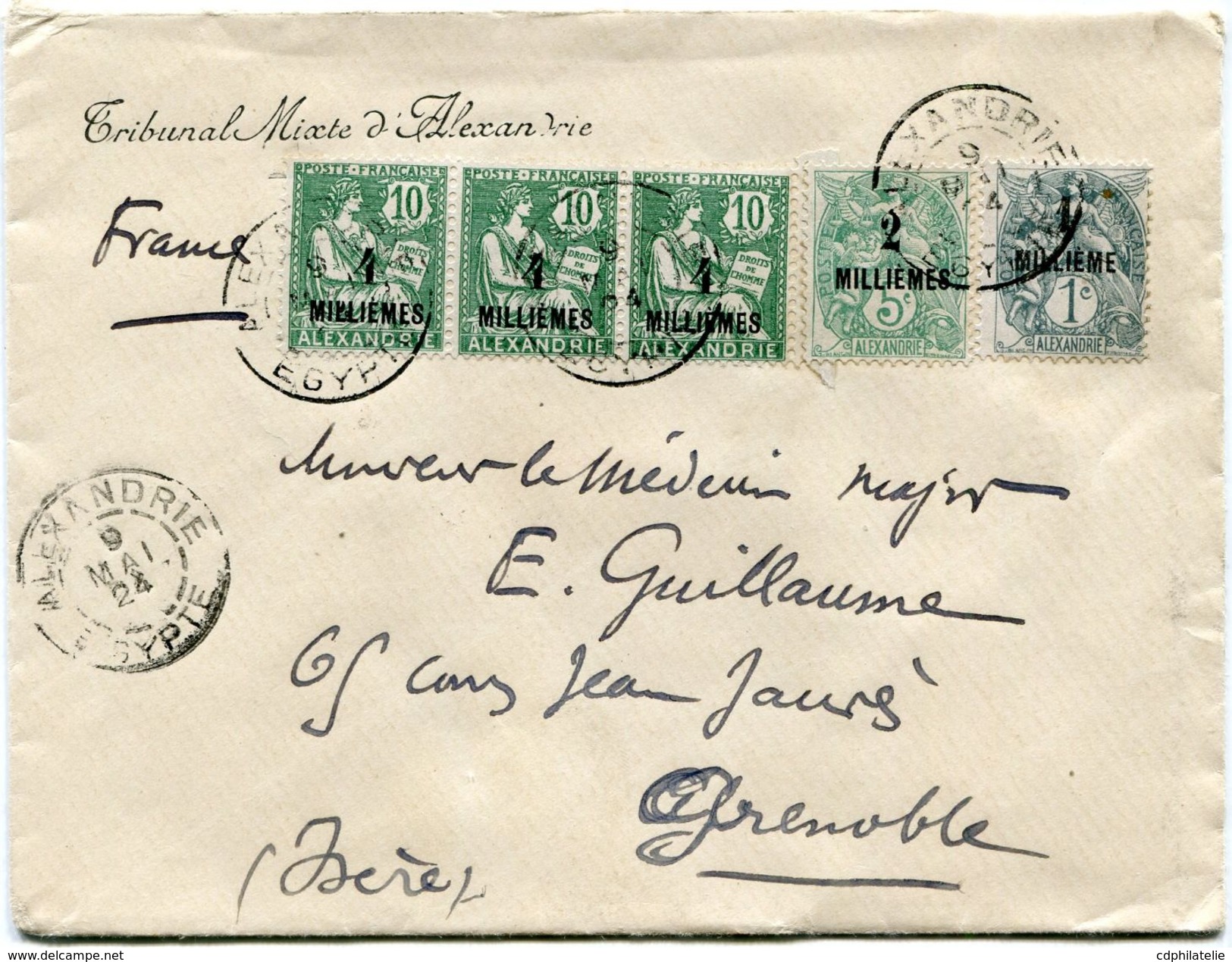 ALEXANDRIE LETTRE DEPART ALEXANDRIE 9 MAI 24 EGYPTE POUR LA FRANCE - Covers & Documents