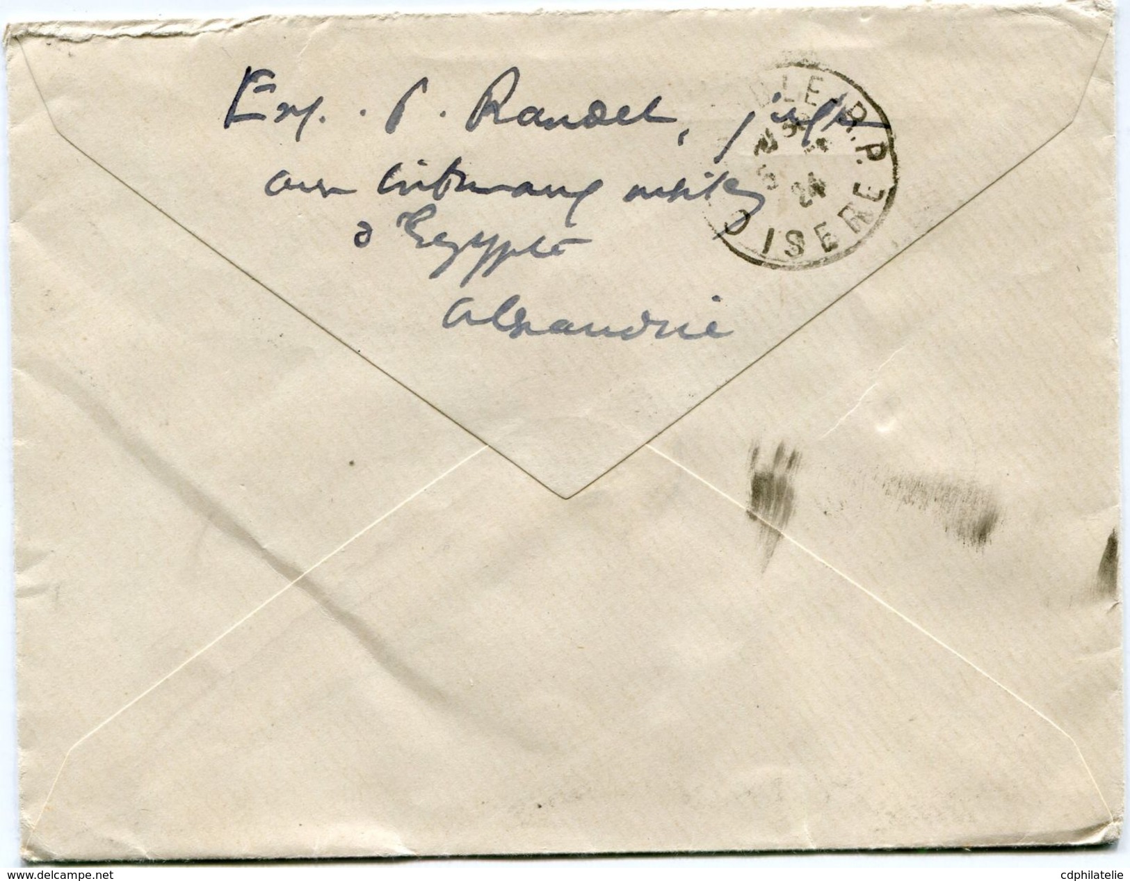 ALEXANDRIE LETTRE DEPART ALEXANDRIE 9 MAI 24 EGYPTE POUR LA FRANCE - Covers & Documents