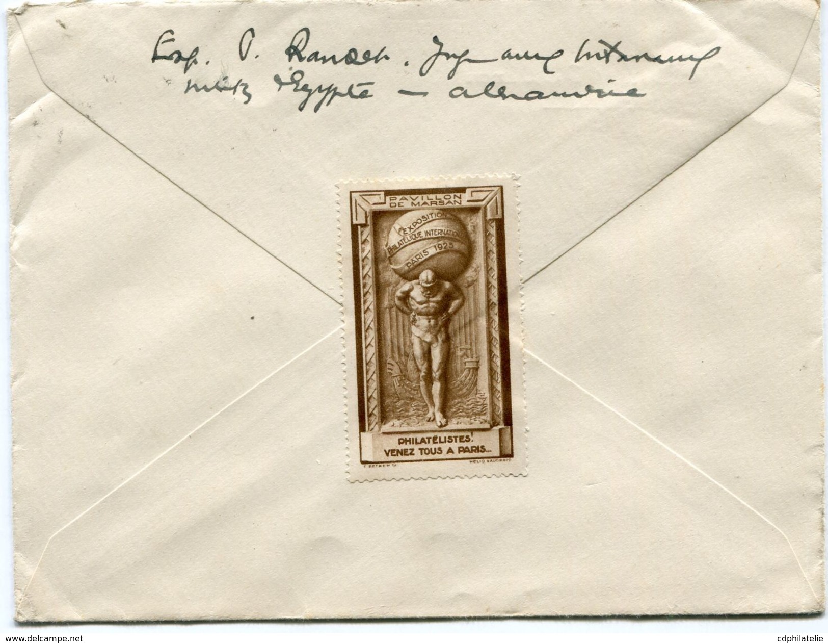 ALEXANDRIE LETTRE DEPART ALEXANDRIE 30 AVRIL 25 EGYPTE POUR LA FRANCE - Storia Postale