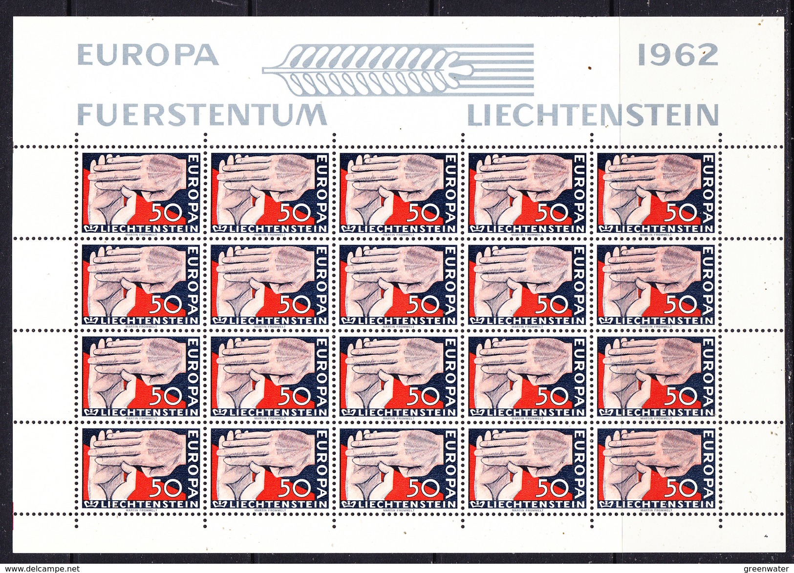 Europa Cept 1962 Liechtenstein 1v Sheetlet ** Mnh (CO341) - 1962