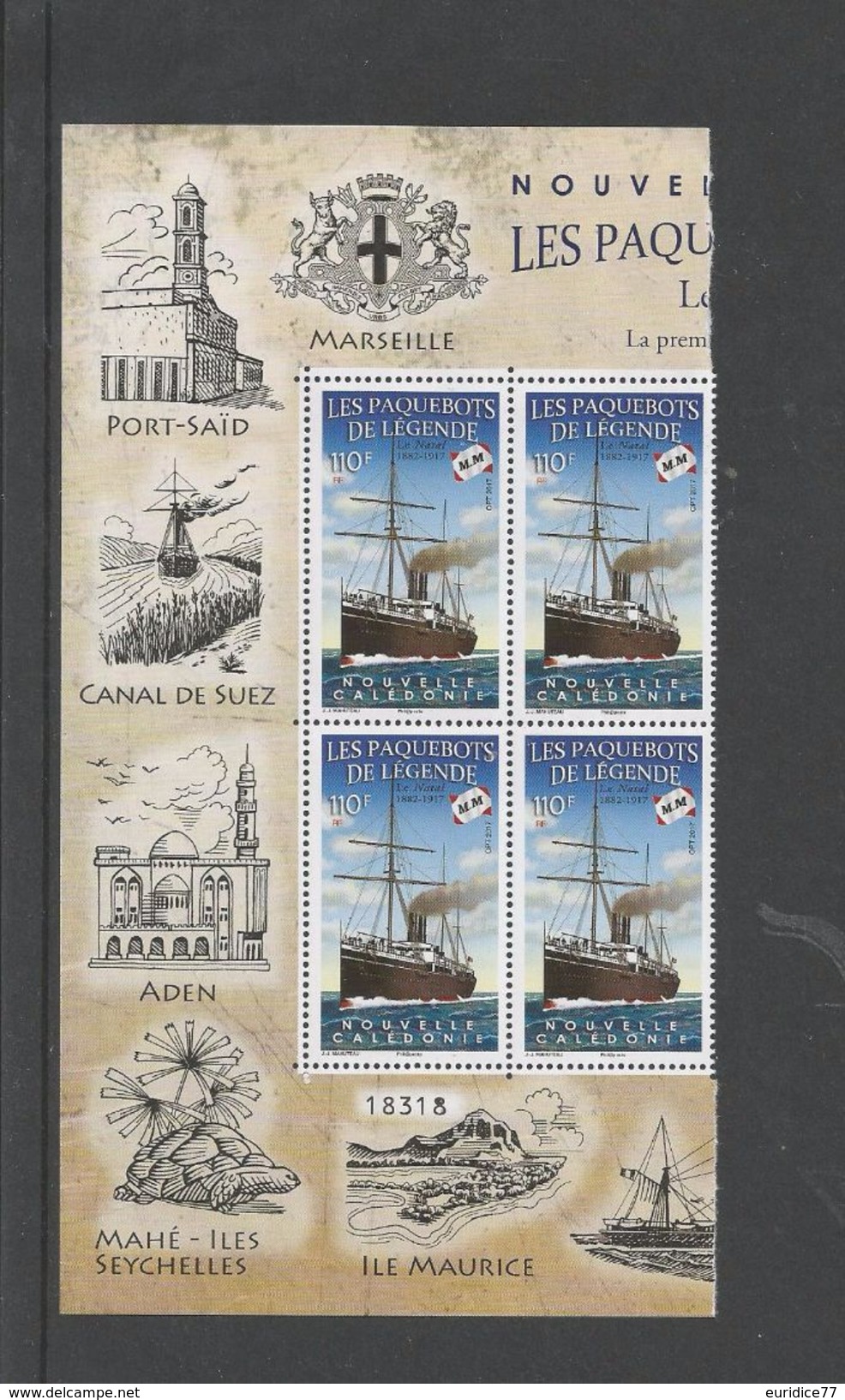 New Caledonia 2017 - Paquebots De Légende Block Of 4 Mnh - Unused Stamps