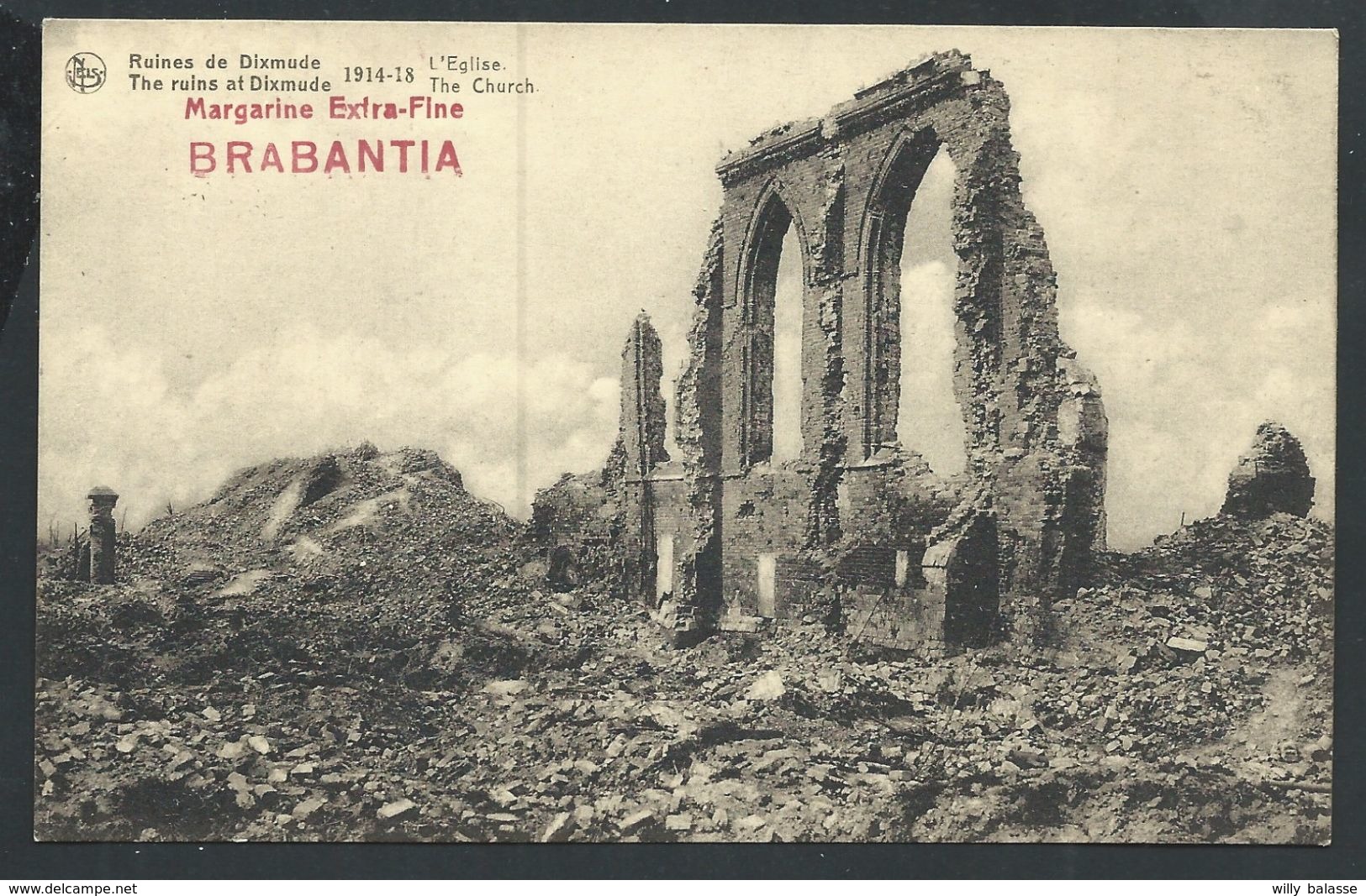 +++ CPA - Ruines De DIXMUDE - DIKSMUIDE - Guerre 1914-18 - Eglise - Kerk - Pub Publicité Brabantia   // - Diksmuide