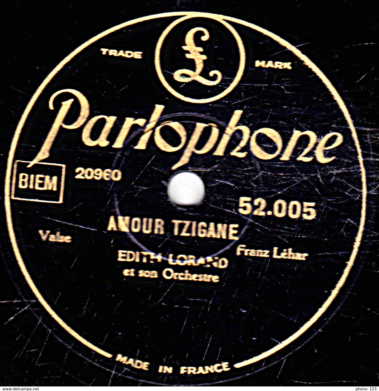 78 T - 30 Cm. - état TB -  EDITH LORAND - TOUJOURS OU JAMAIS - AMOUR TZIGANE - 78 T - Disques Pour Gramophone