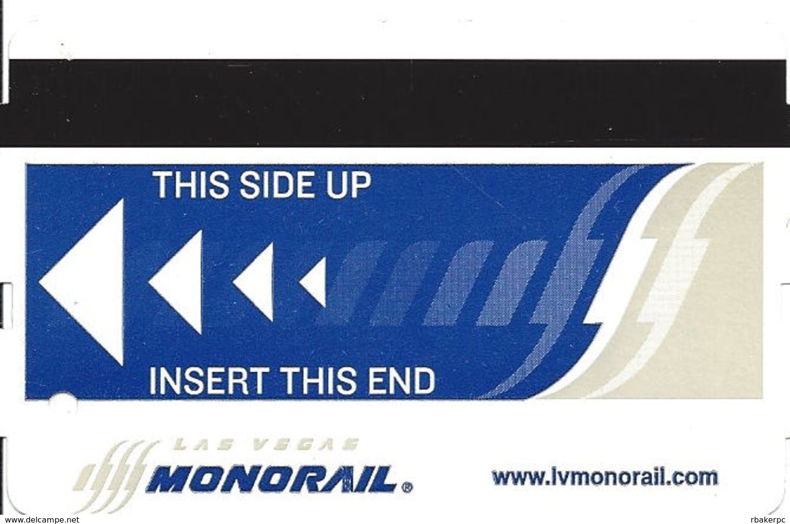 Paper Las Vegas, NV Monorail Ticket - Single Ride - Small SINGLE Text (2 Scans) - Andere & Zonder Classificatie