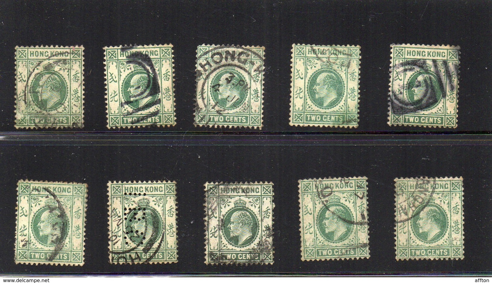 Hong Kong China 10 Old Stamps Lot#897 - Usados