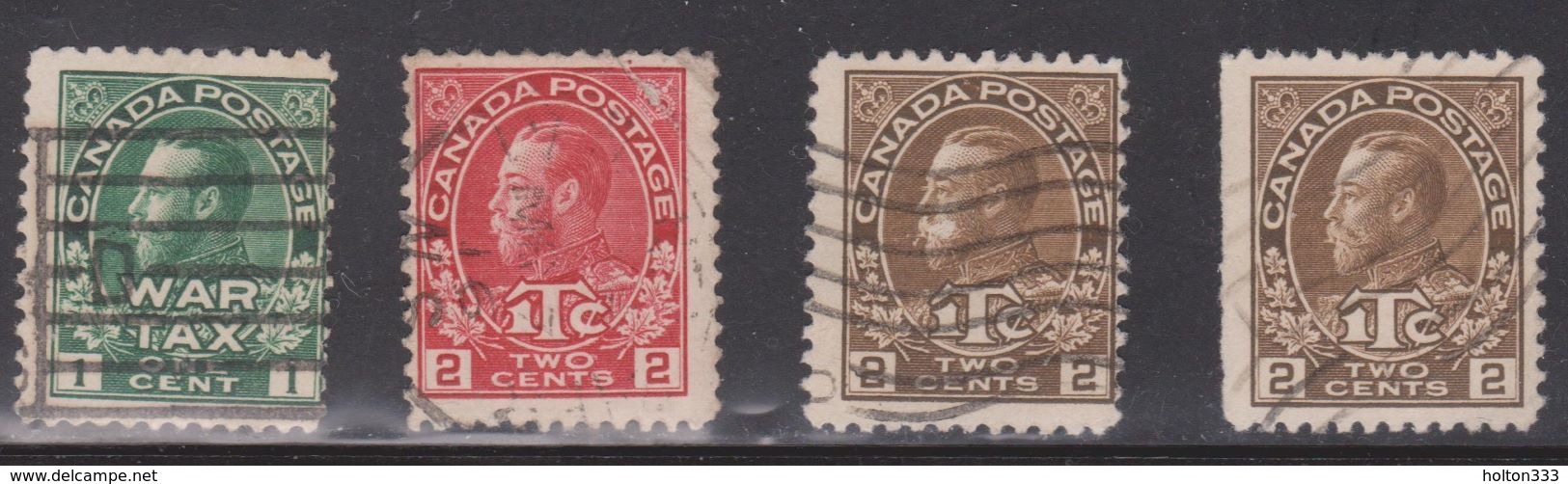 CANADA Scott # MR1, MR3, MR4 Used - War Tax Stamps - Used Stamps