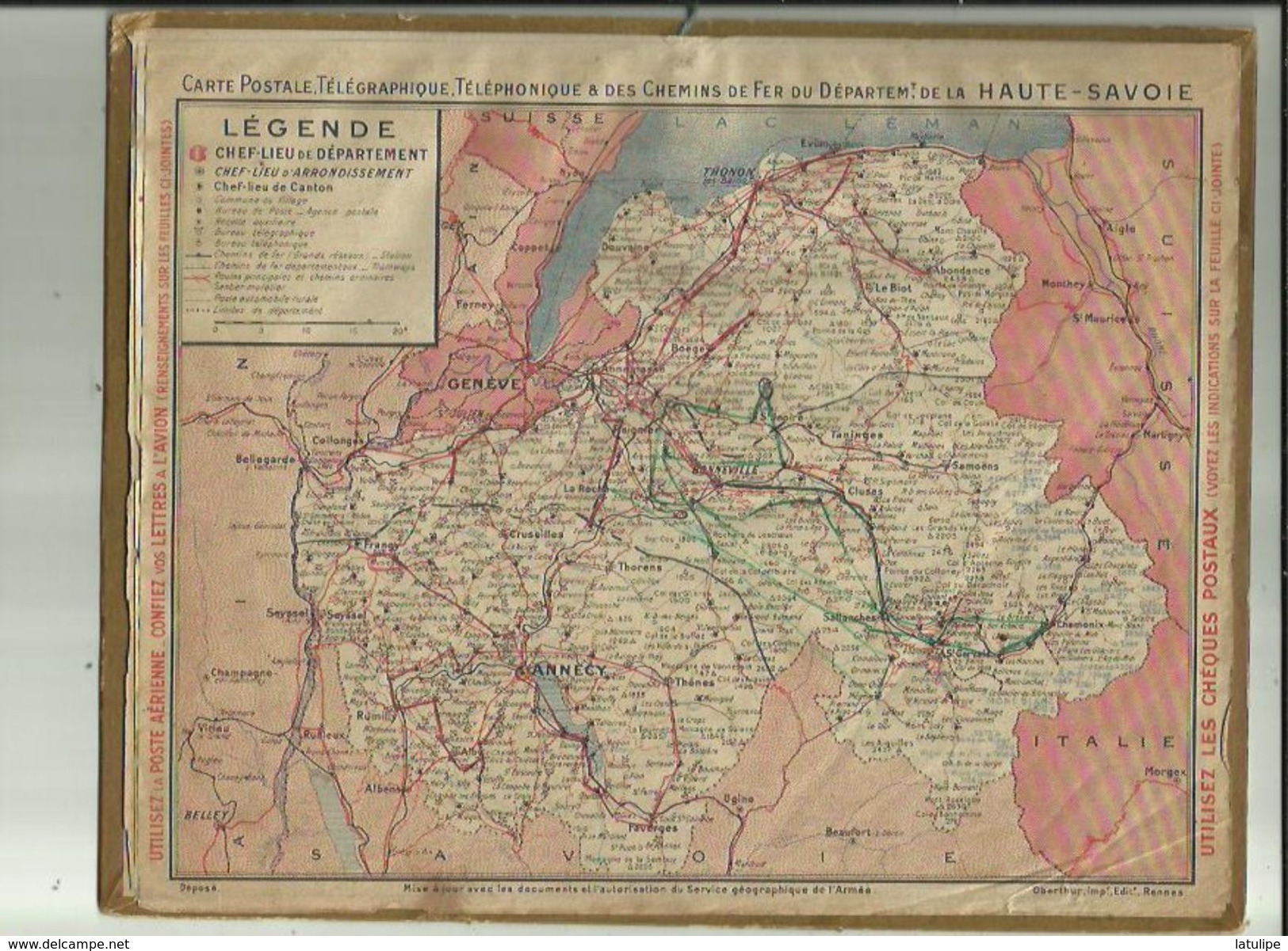 Calendrier Des Postes G-F  De Haute-Savoie 1940 -Pages Complètes ( COMBLEUX Dans Le Loiret ) - Grossformat : 1921-40