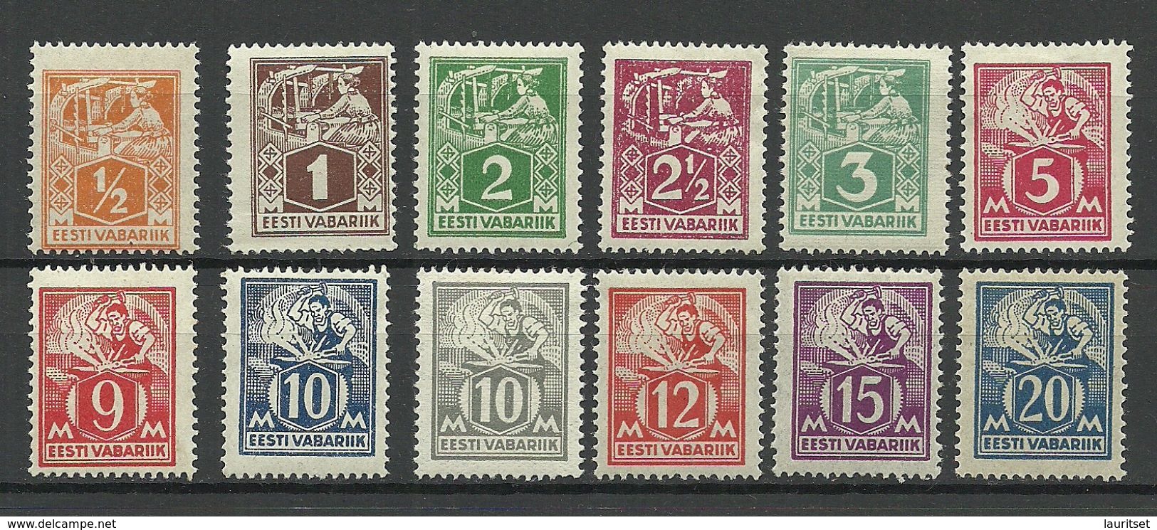 ESTLAND Estonia 1922-1928 Weberin & Schmied Complete Set Michel 32 - 39 A & 57 - 59 & 73 * - Estonia