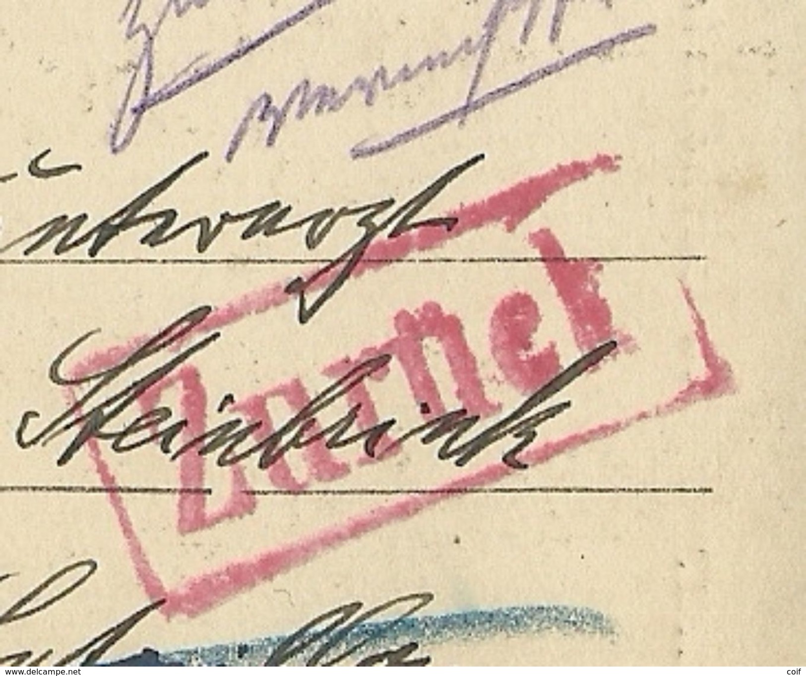 Kaart Met Briefstempel NAMUR Met Stempel ZURUCK - Kriegsgefangenschaft