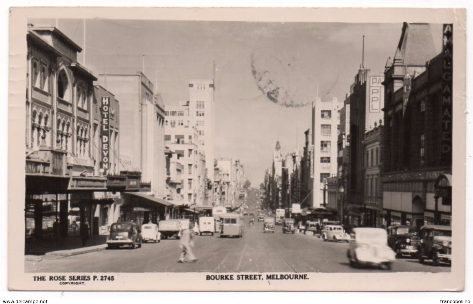 AUSTRALIA - MELBOURNE BOURKE STREET/ OLD CARS - 1952 - Melbourne