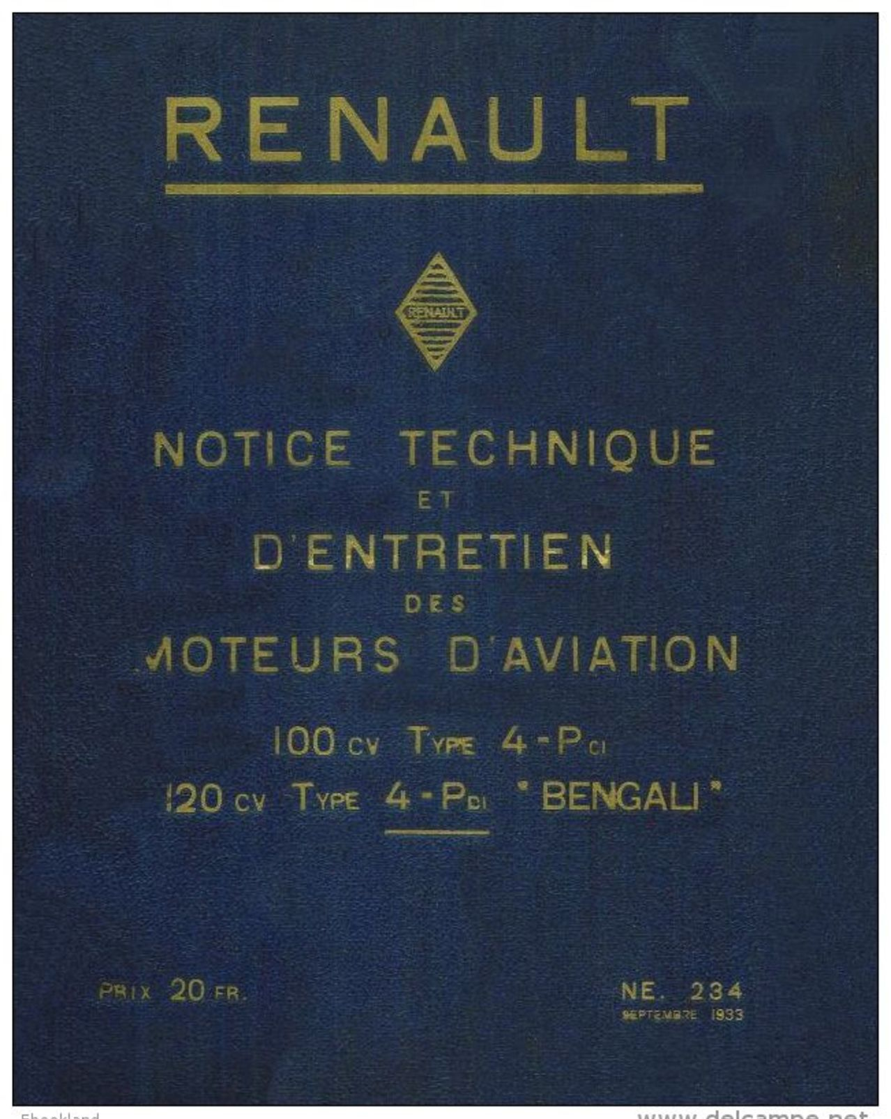 AERONAUTICA AVIATION Motore Renault 4Pc Bengali 1933 (fra) Manual - DOWNLOAD - Aviazione