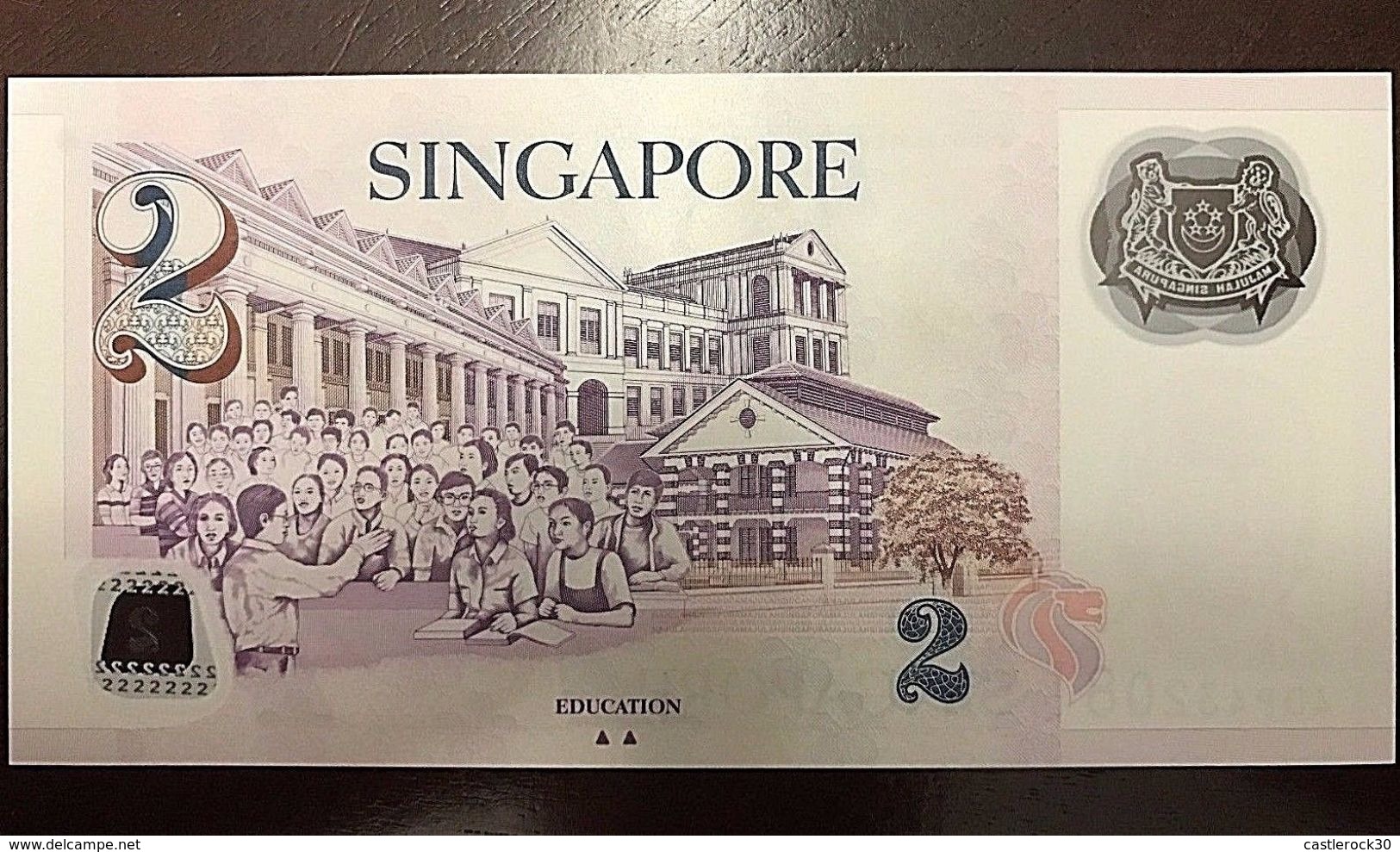 C) SINGAPORE BANK NOTE 2 DOLLARS ND 1999 UNC - Koweït